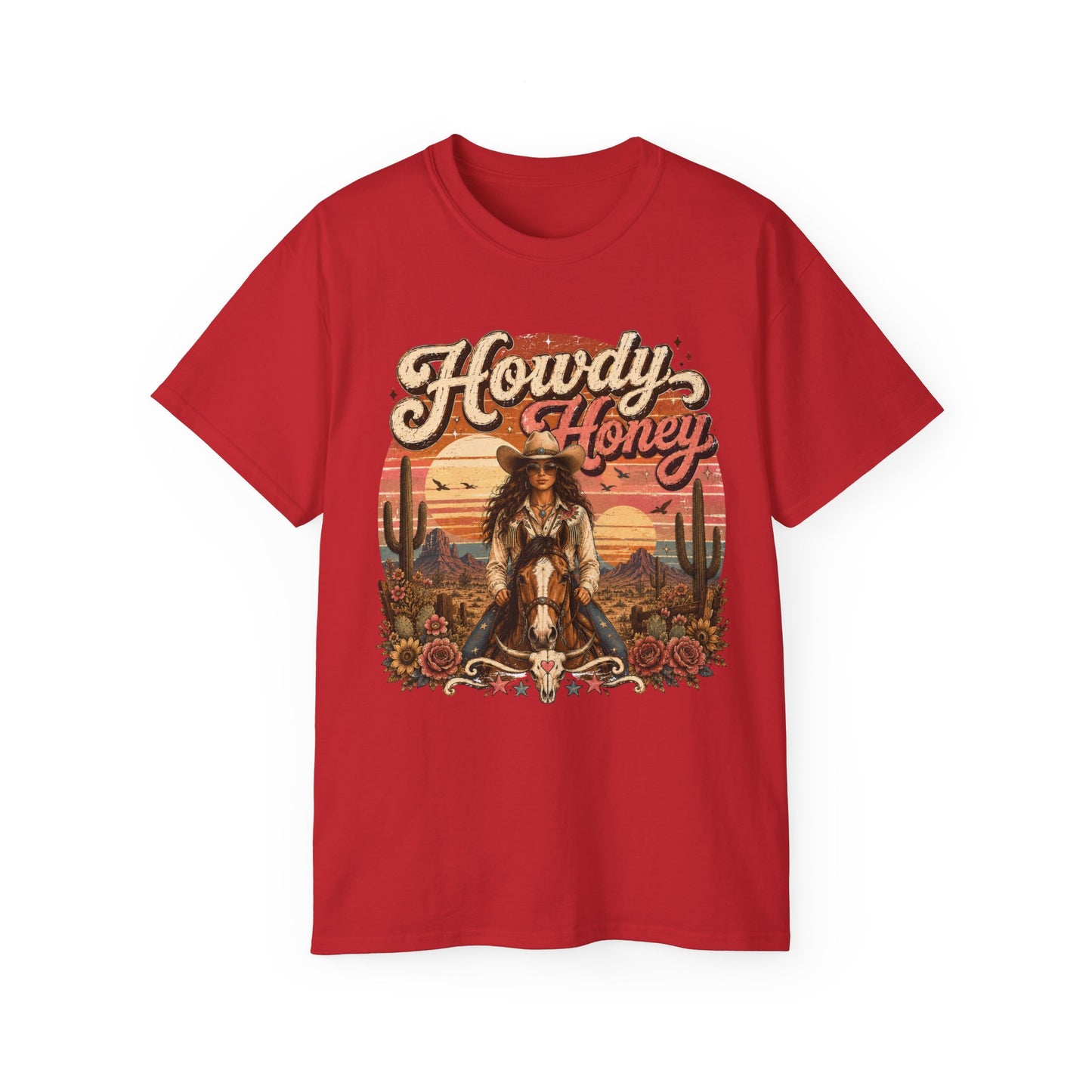 T-Shirt - Howdy honey cowgirl sunset vibes