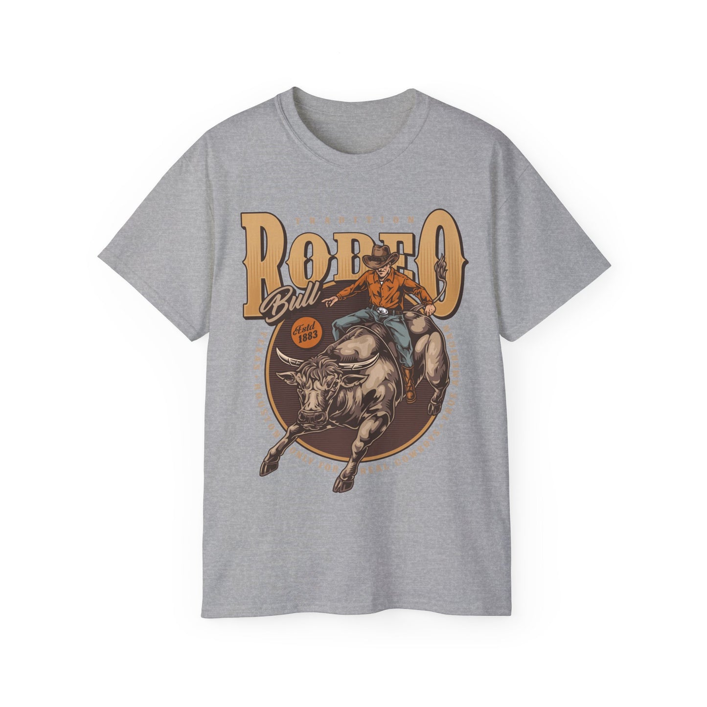 Unisex Ultra Cotton Tee - Tradition Rodeo Bull - Real Cowboys