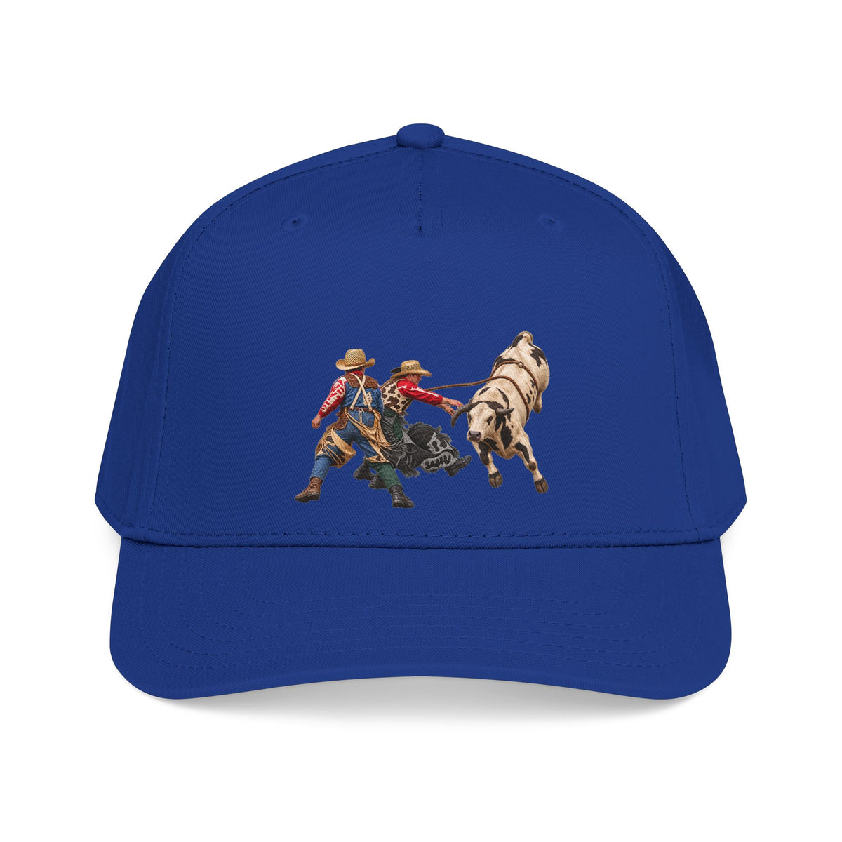 Mid Profile Baseball Cap — Cowboys - Clowns and Bull - without Text - 3D Transparent