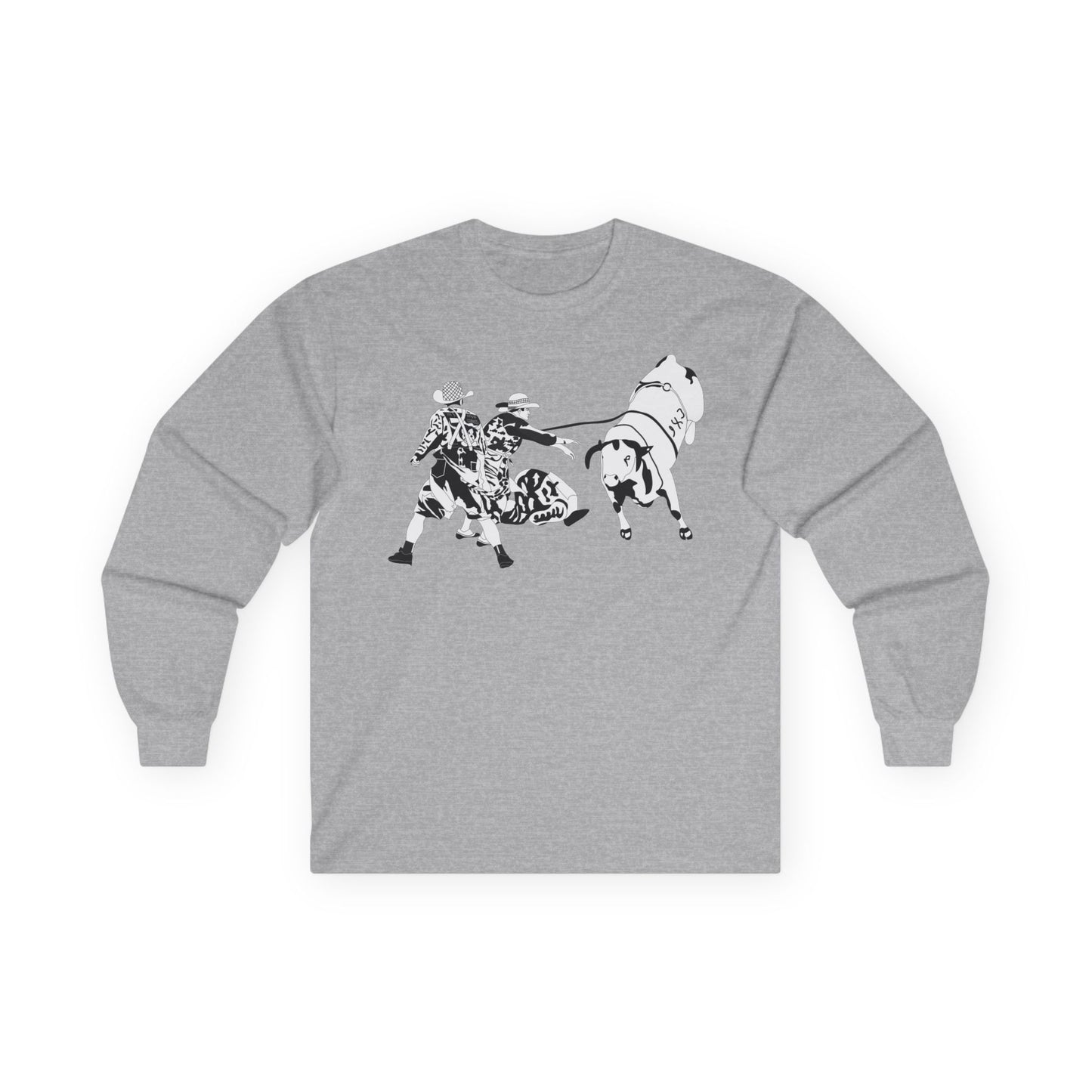 Unisex Ultra Cotton Long Sleeve Tee - Clowns and Bull - BW