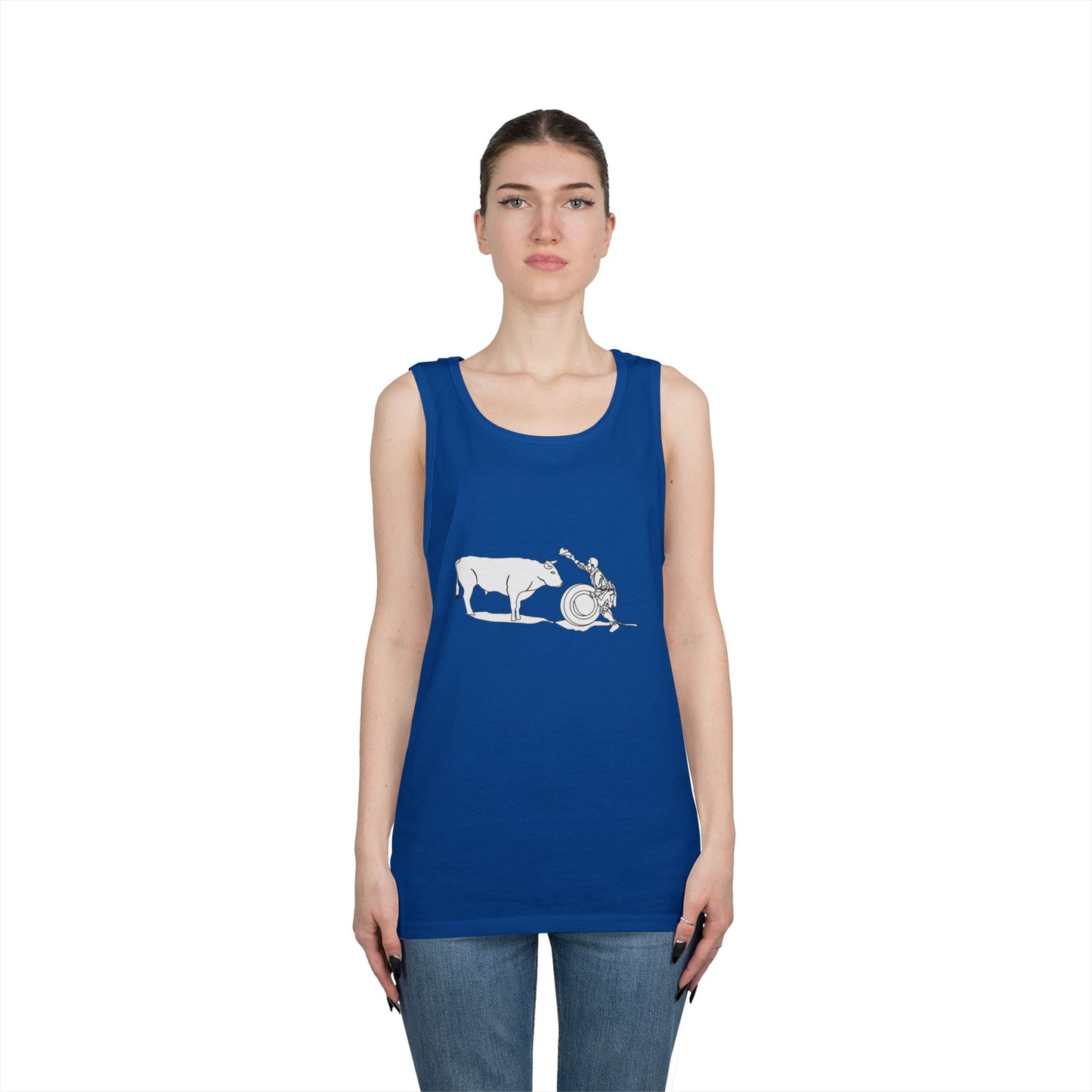 Unisex Heavy Cotton Tank Top - Clown and Bull - LA
