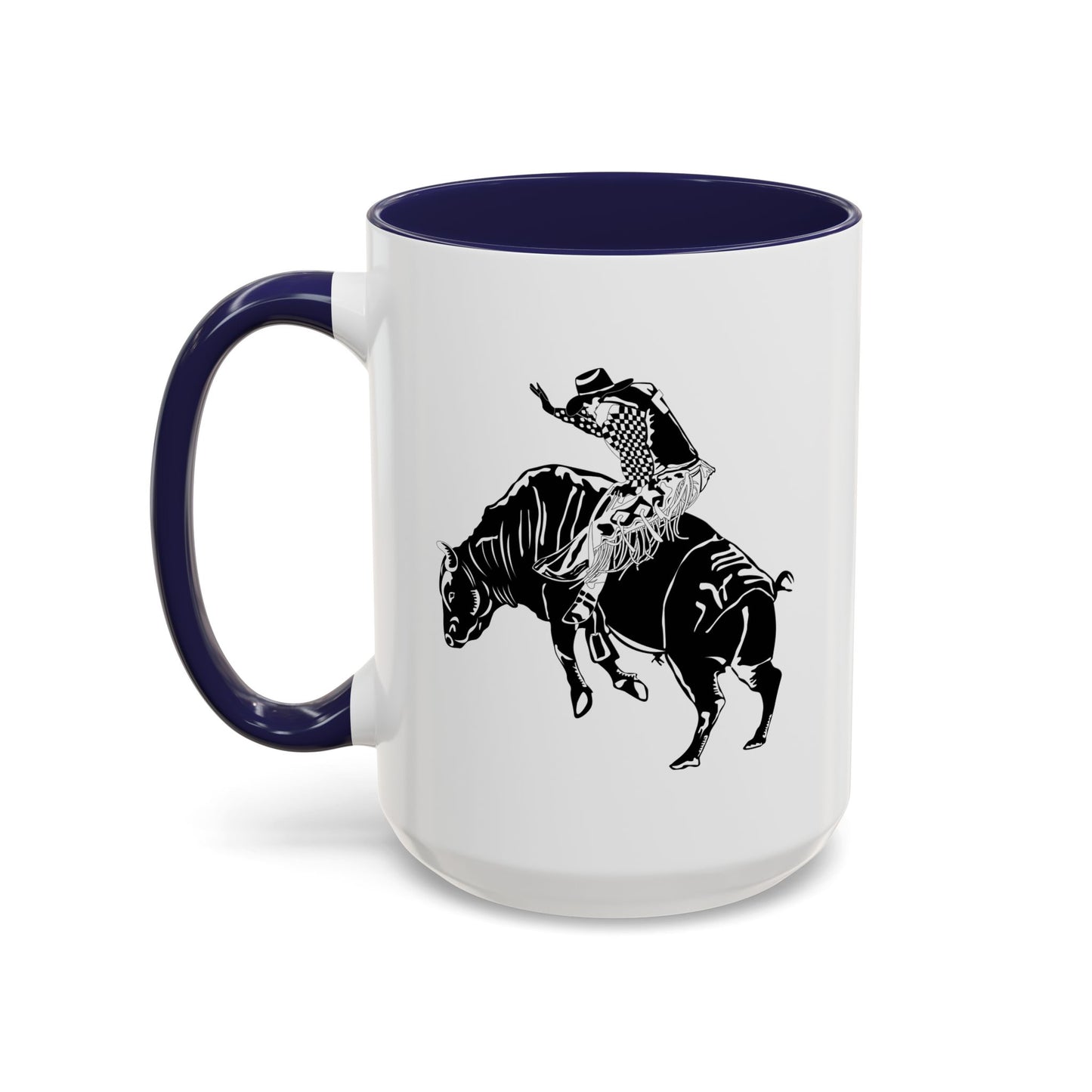 Accent Coffee Mug (11, 15oz) - Cowboy - Bull Rider - BW