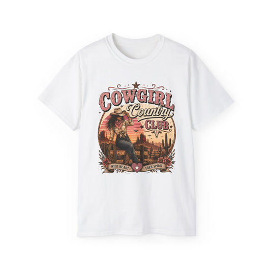 T-Shirt - Cowgirl country club emblem