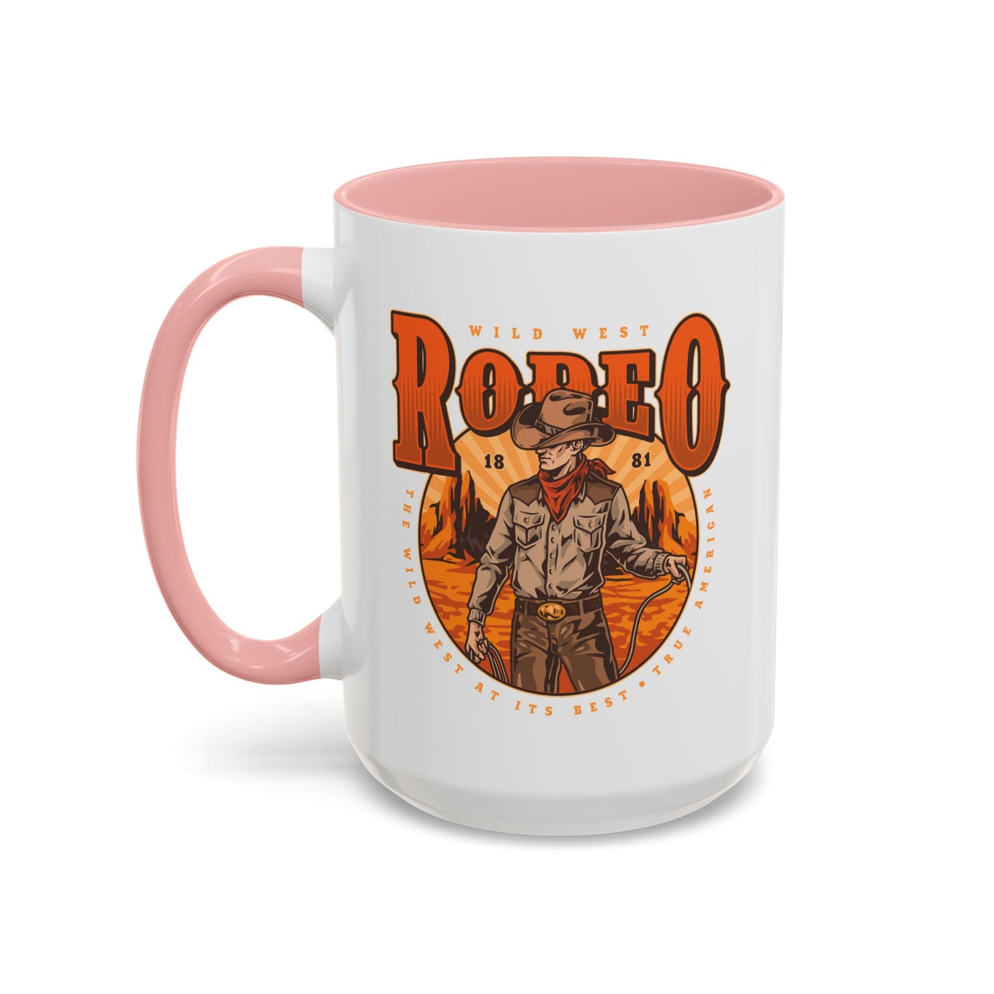 Accent Coffee Mug (11, 15oz) - Wild West Rodeo - True American - The Wild West At Its Best