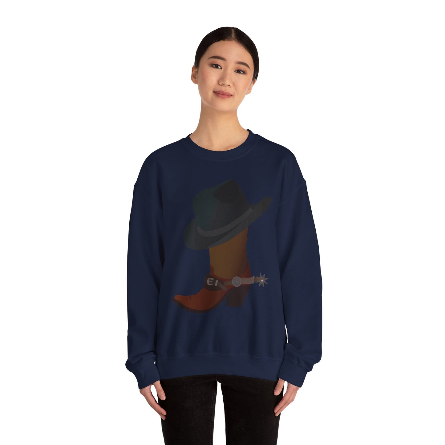 Crewneck Sweatshirt - Rodeo - Boots and Hat and Spurs