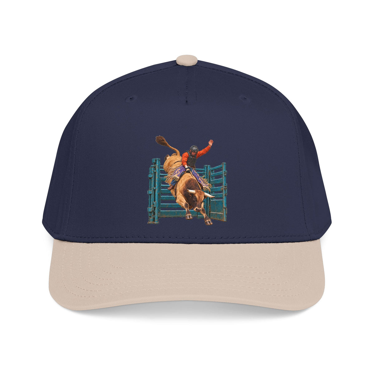 Mid Profile Baseball Cap — Cowboys - Bull Rider - Out of the Chute - without Text - 3D Transparent