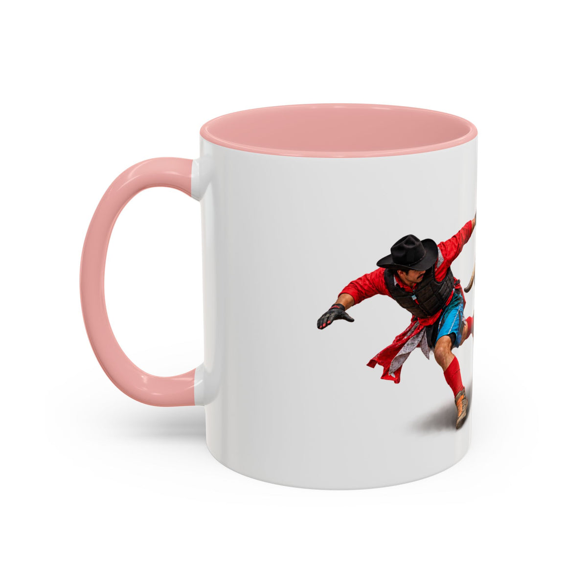 Accent Coffee Mug (11, 15oz) - Rodeo - Bull and Clown - 3D