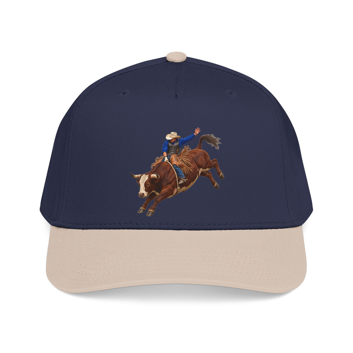 Mid Profile Baseball Cap — Cowboys - Bull Rider - Mid Ride - without Text - 3D Transparent