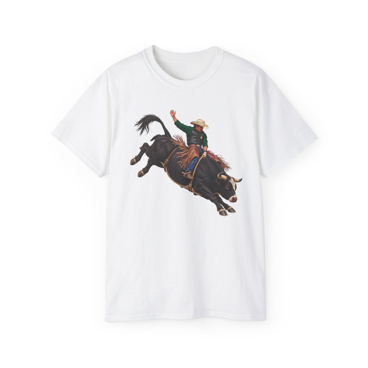 Unisex Ultra Cotton Tee - Cowboys - Bull Rider - Latino - without Text - 3D Transparent