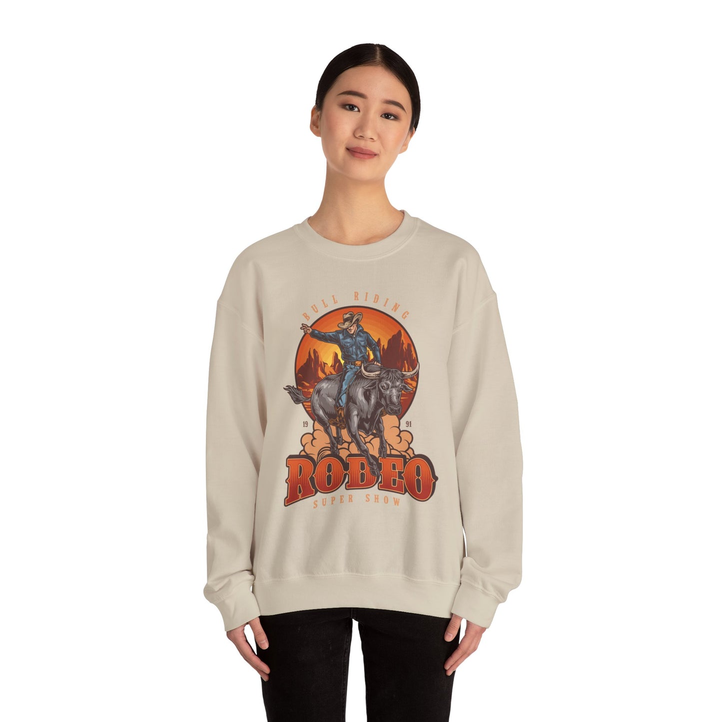 Crewneck Sweatshirt - Bull Riding - Rodeo Super Show