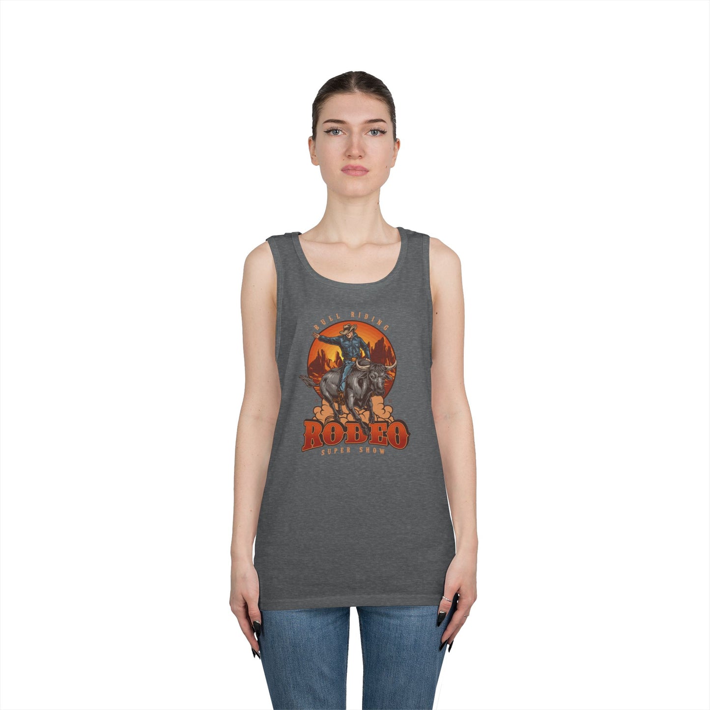 Unisex Heavy Cotton Tank Top - Bull Riding - Rodeo Super Show