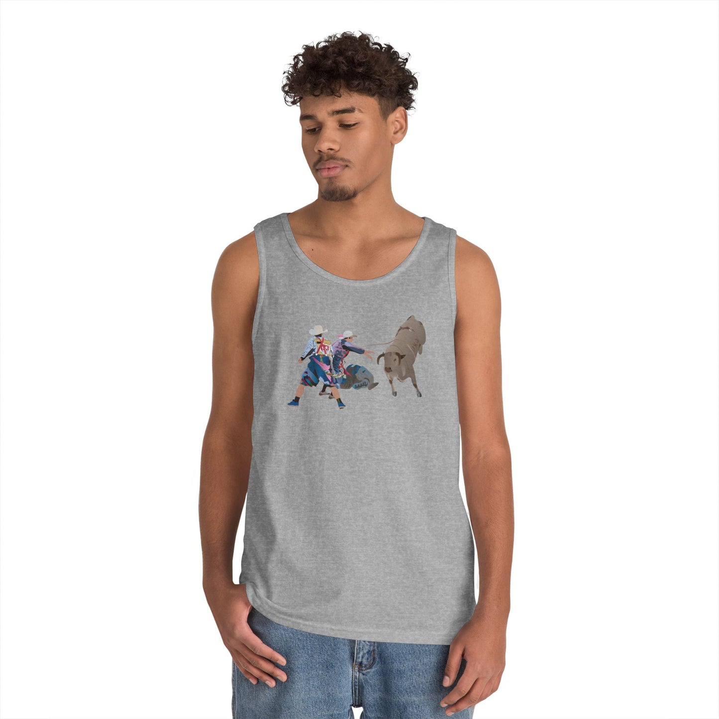 Unisex Heavy Cotton Tank Top - Clowns and Bull