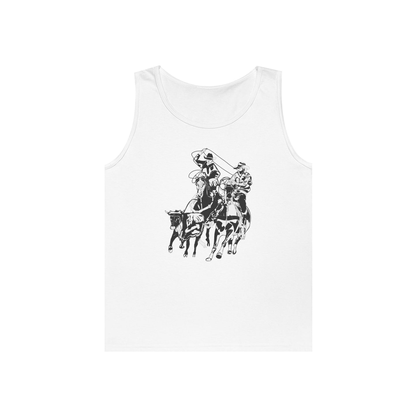 Unisex Heavy Cotton Tank Top - California Rodeo - Salinas Team Roping - BW