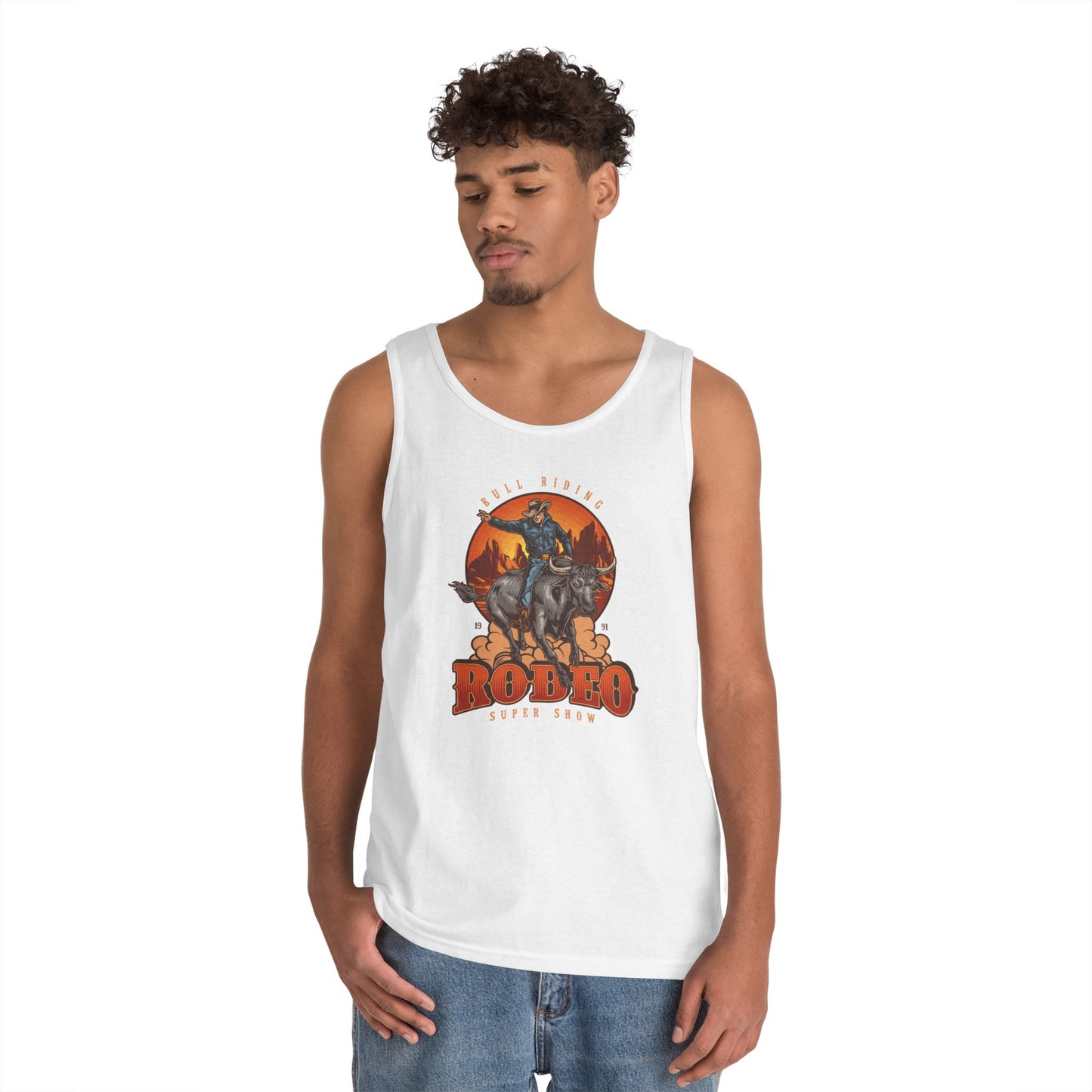 Unisex Heavy Cotton Tank Top - Bull Riding - Rodeo Super Show