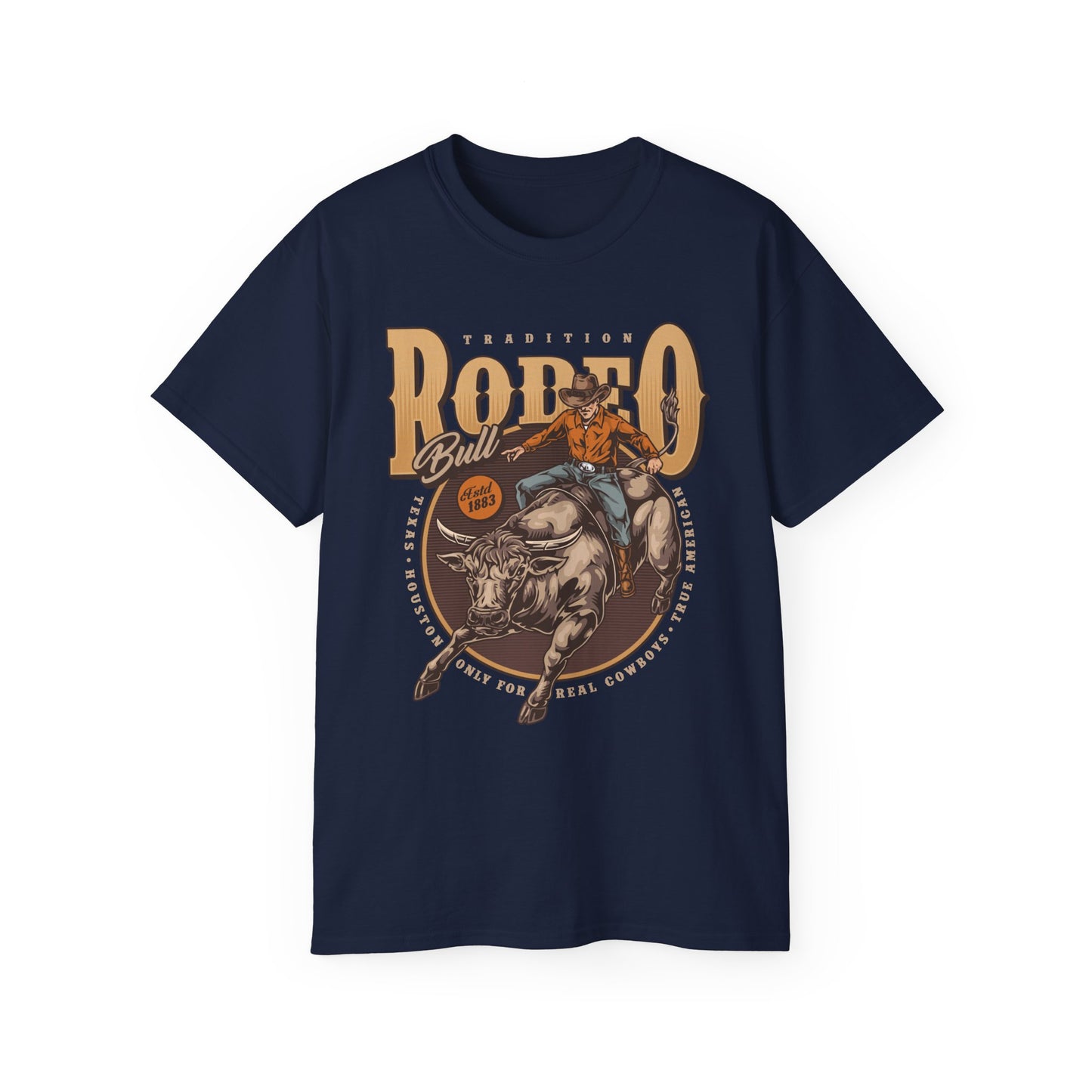Western Rodeo Cowboy Tee - Fun Casual Shirt for Rodeo Fans, Gift for Country Lovers, Festival Outfit, Everyday Wear, Rodeo Apparel - Tradition Rodeo Bull - Real Cowboys