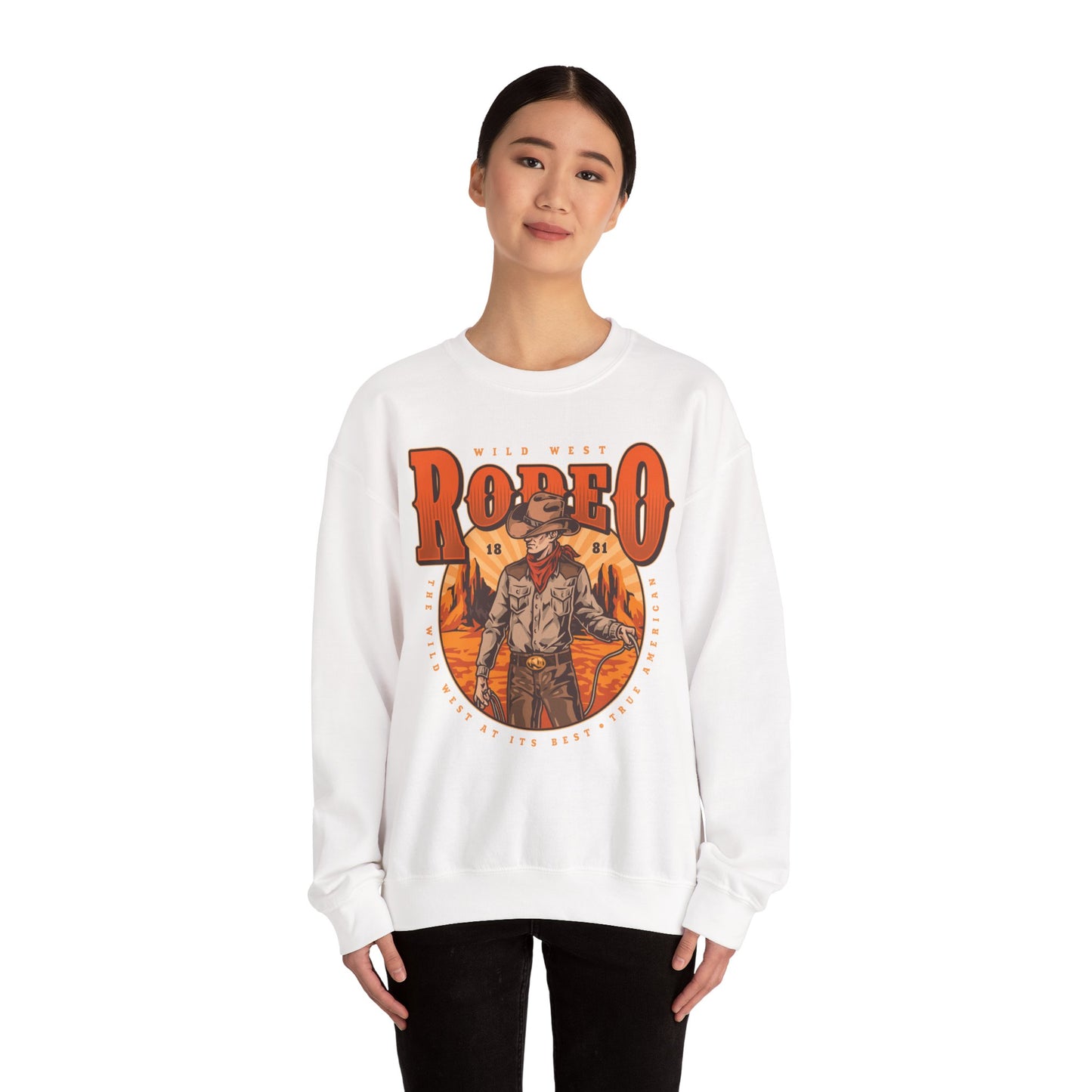 Crewneck Sweatshirt - Wild West Rodeo - True American - The Wild West At Its Best