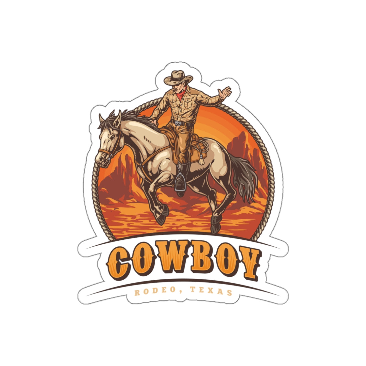 Die-cut stickers - Rodeo Cowboy - Texas