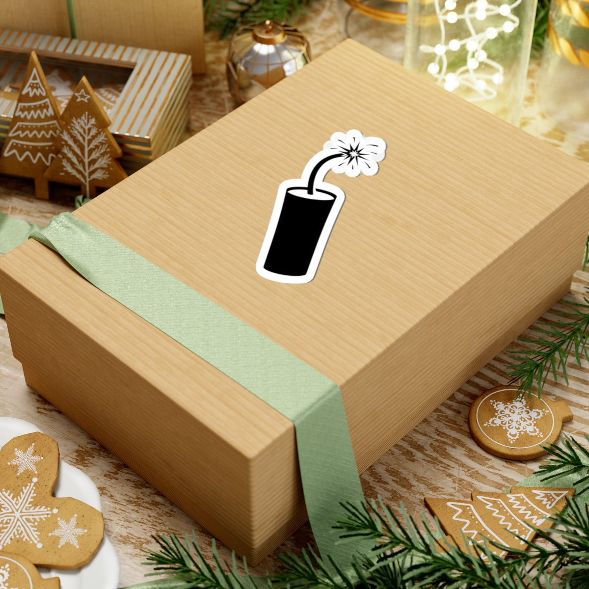 Kiss-Cut Stickers - Dynamite Stick w Burng Fuse X 300