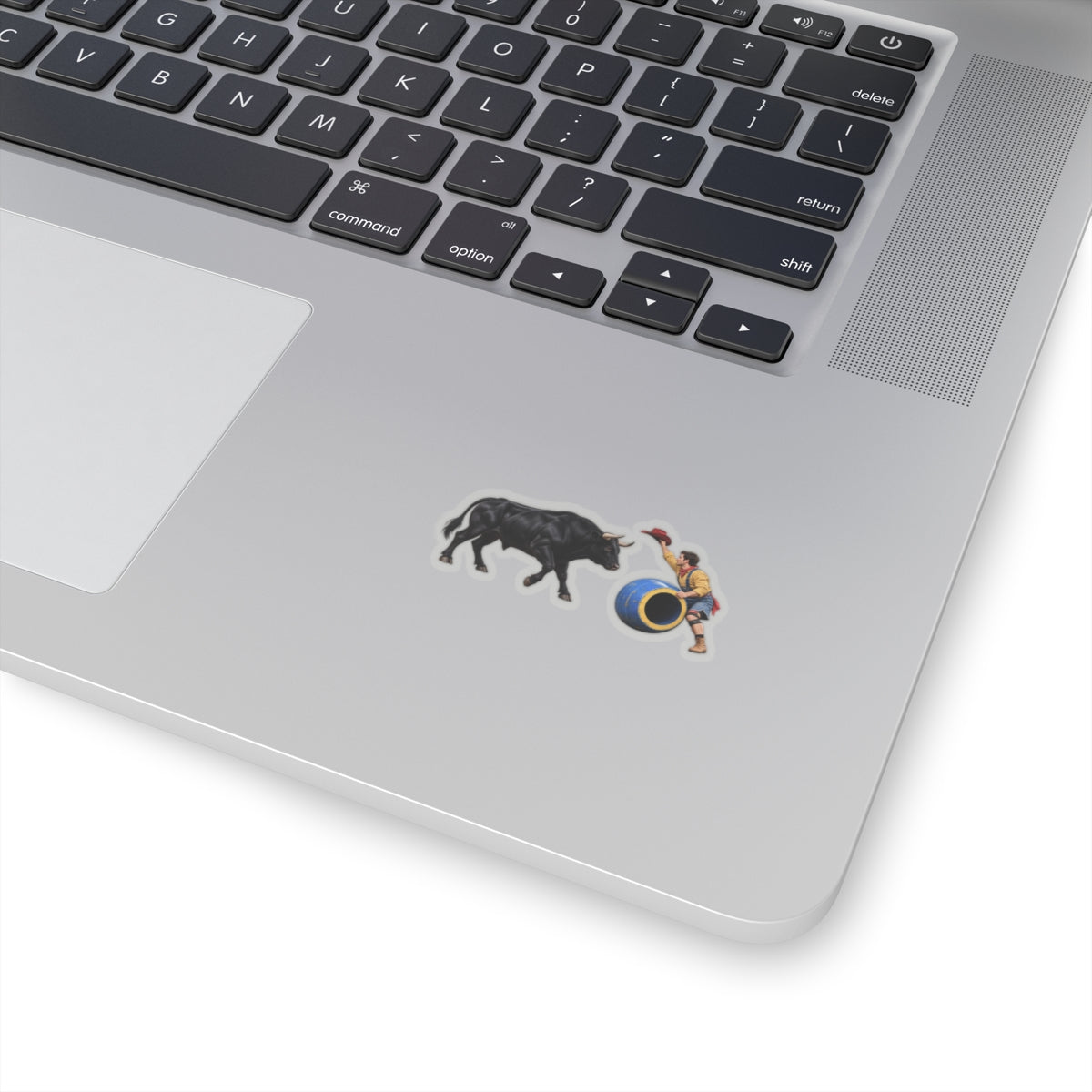 Kiss-Cut Stickers - Cowboys - Clown Teasing Bull, Barrel - 3D Transparent