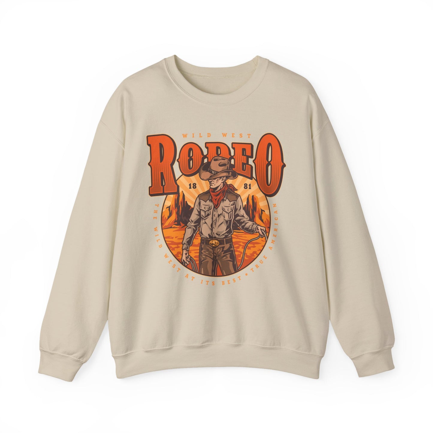 Crewneck Sweatshirt - Wild West Rodeo - True American - The Wild West At Its Best
