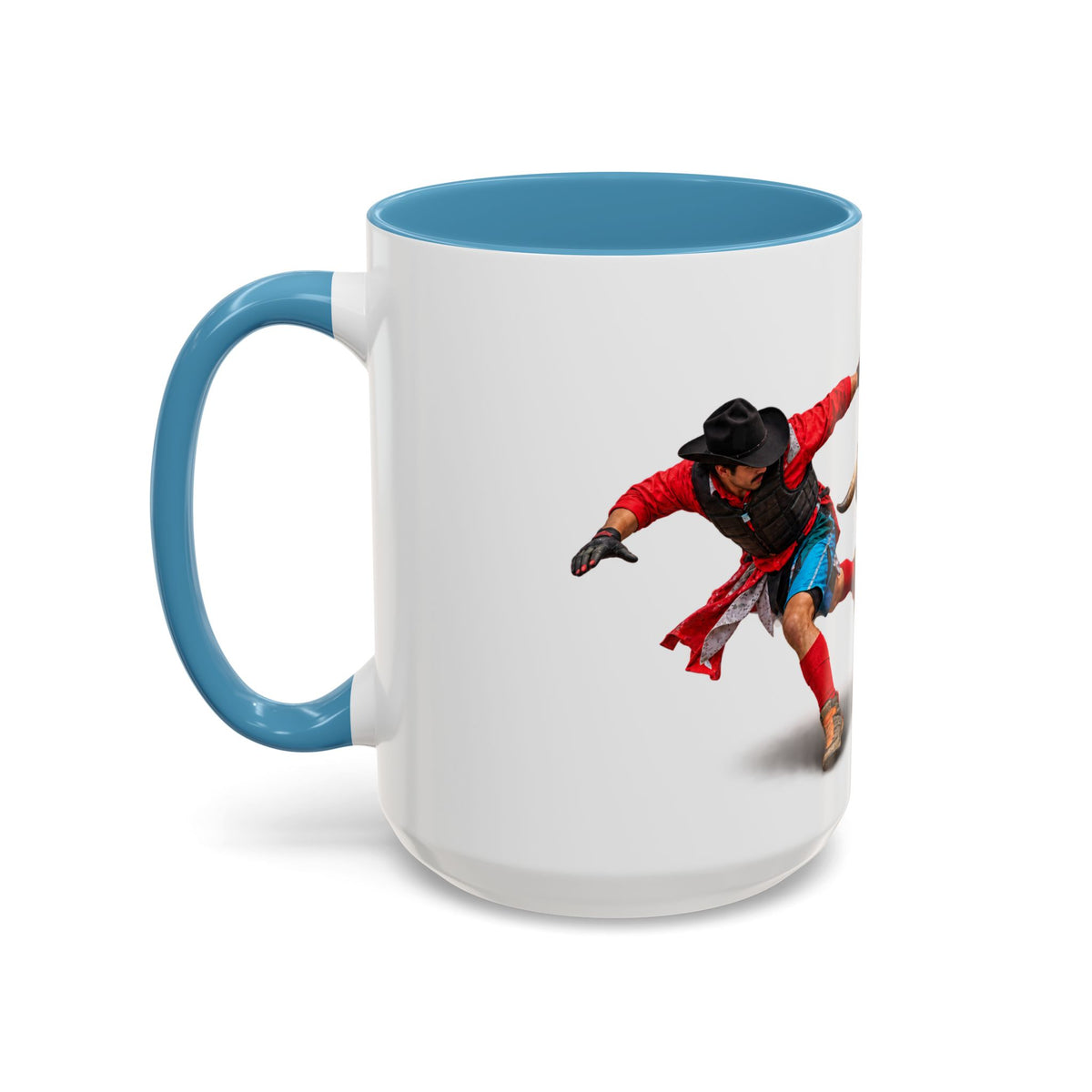 Accent Coffee Mug (11, 15oz) - Rodeo - Bull and Clown - 3D