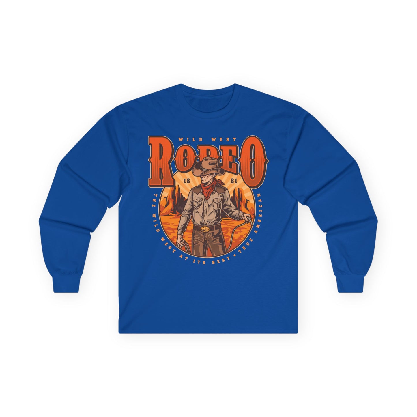 Unisex Ultra Cotton Long Sleeve Tee - Wild West Rodeo - True American - The Wild West At Its Best