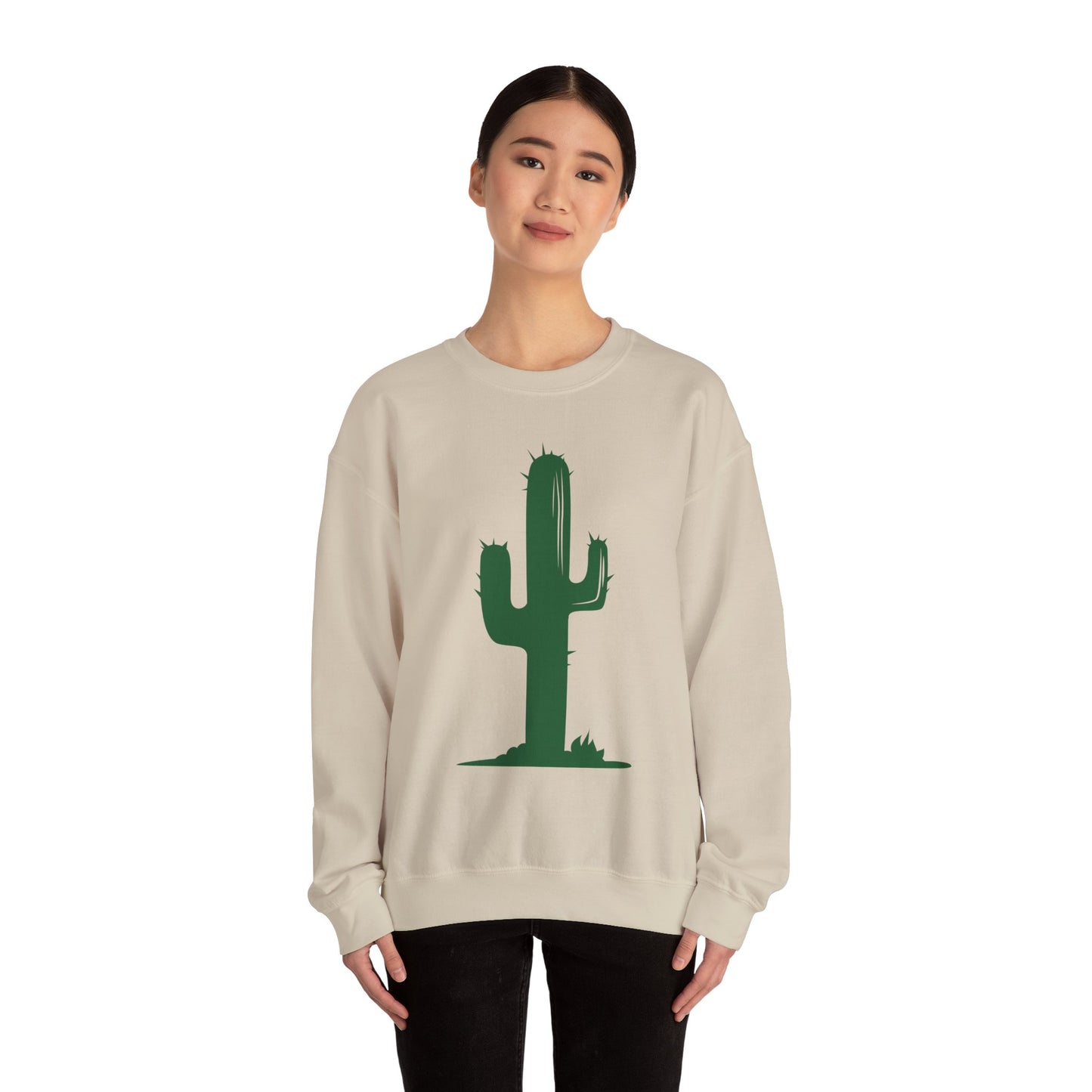 Crewneck Sweatshirt - Green Western Cactus X 300