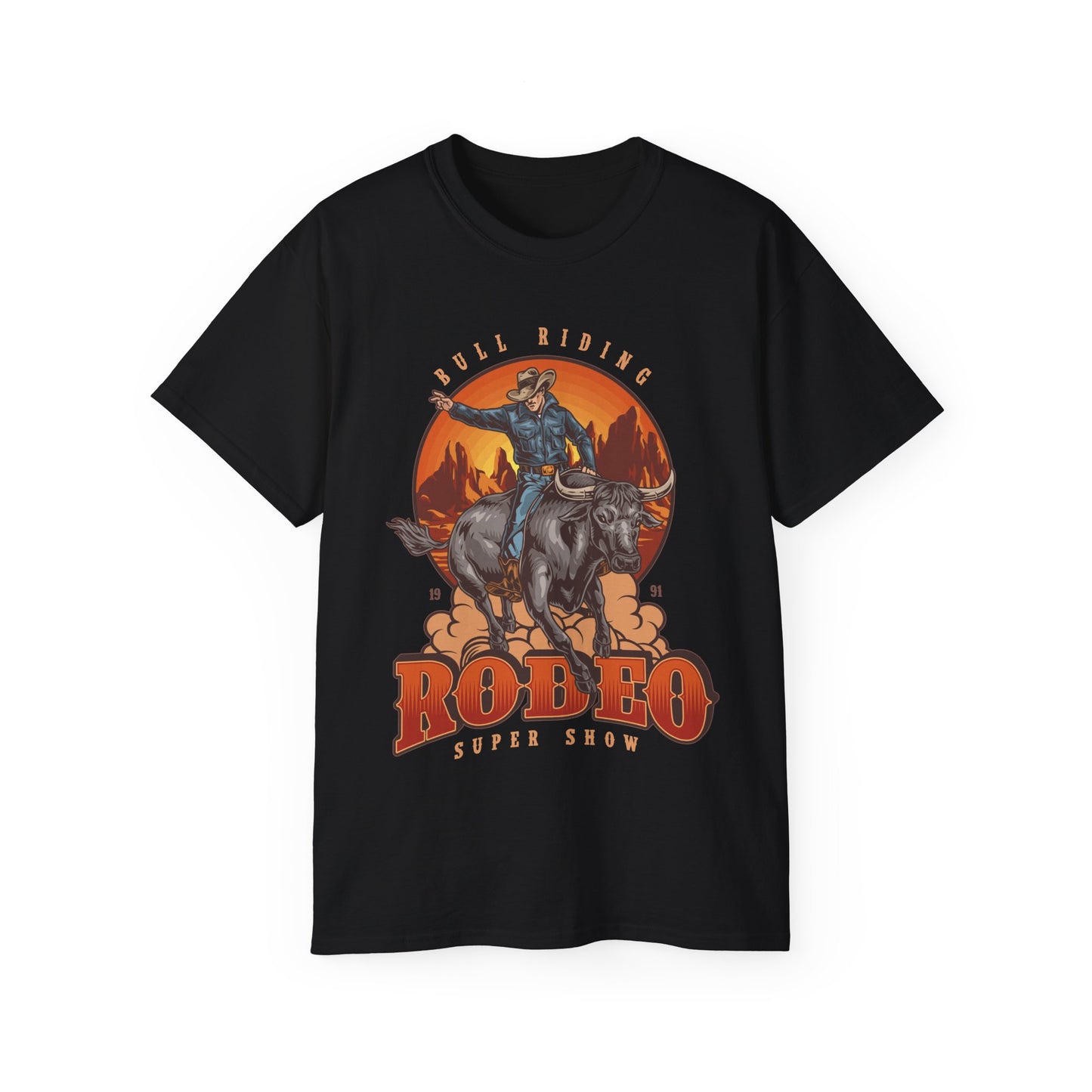 Unisex Ultra Cotton Tee - Bull Riding - Rodeo Super Show