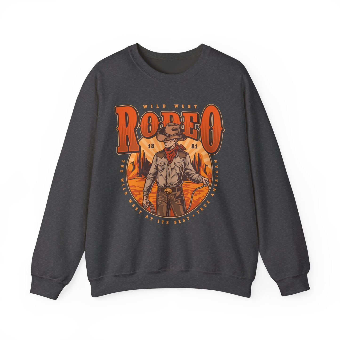 Crewneck Sweatshirt - Wild West Rodeo - True American - The Wild West At Its Best