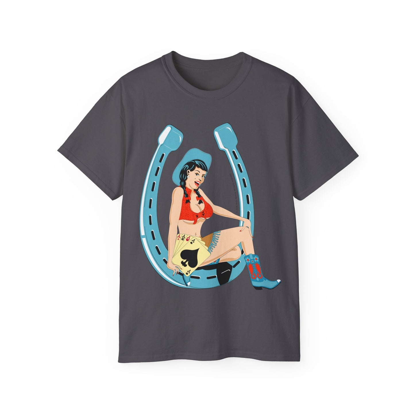 Unisex Ultra Cotton Tee - Sexy Cowgirl Luck - Lady Luck