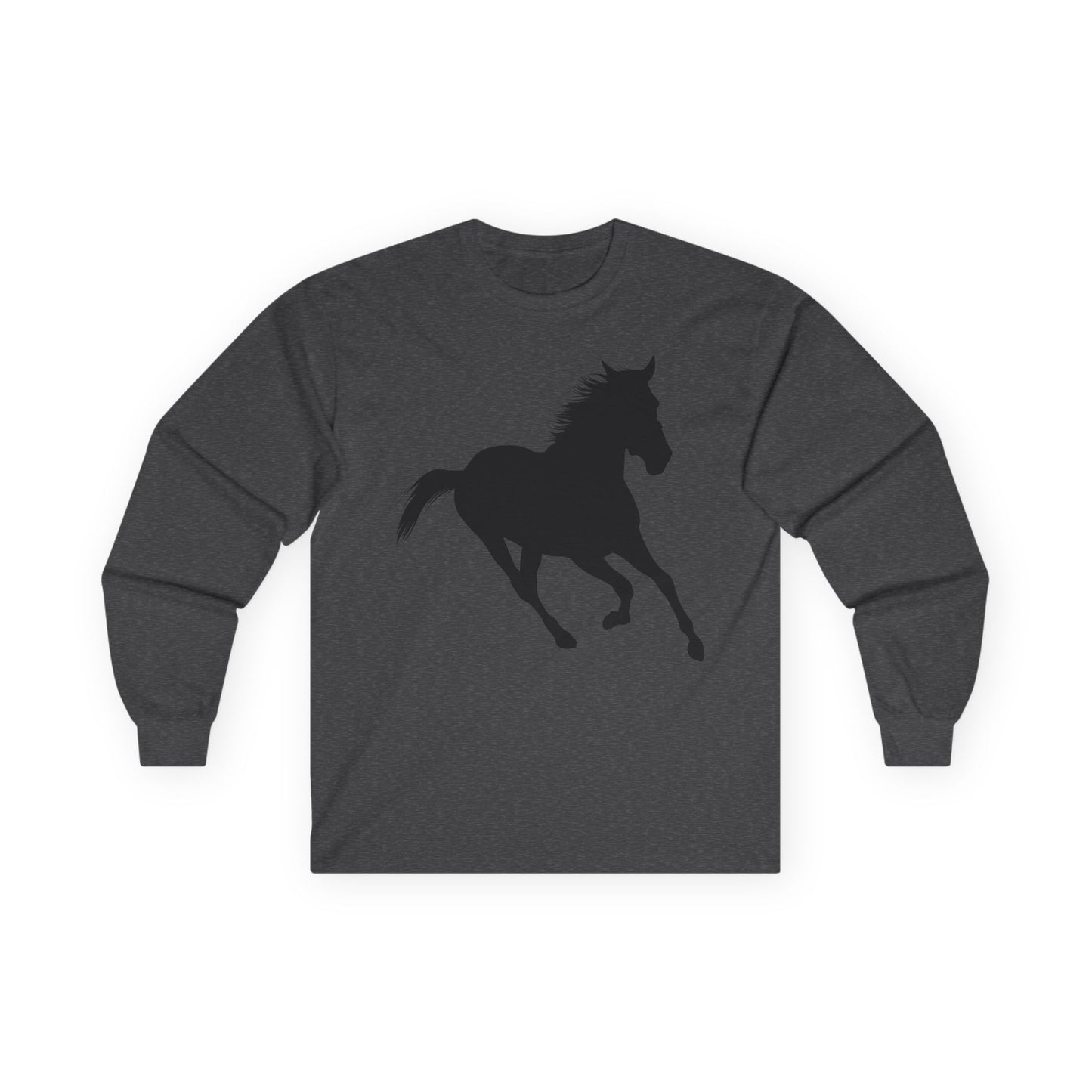Unisex Ultra Cotton Long Sleeve Tee - Wild Horse - Running Leaning Left X 300