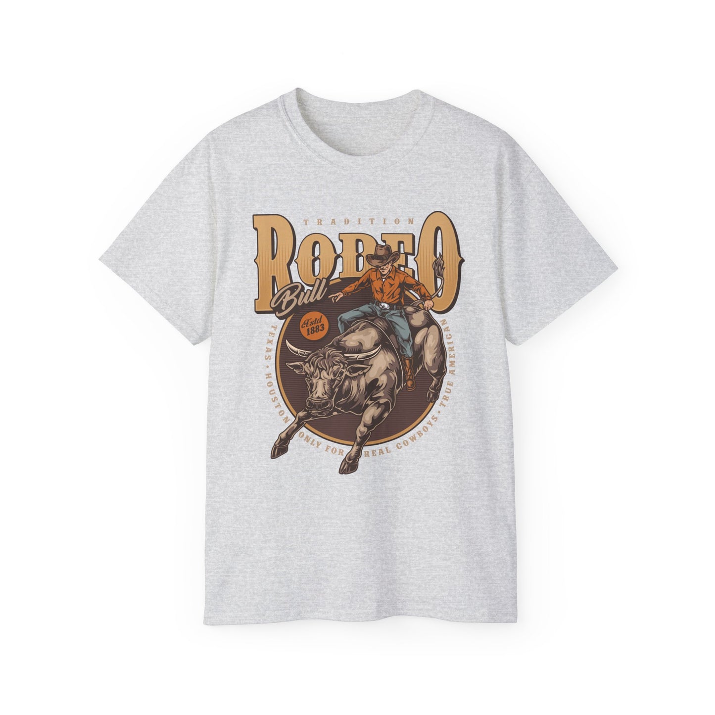 Western Rodeo Cowboy Tee - Fun Casual Shirt for Rodeo Fans, Gift for Country Lovers, Festival Outfit, Everyday Wear, Rodeo Apparel - Tradition Rodeo Bull - Real Cowboys