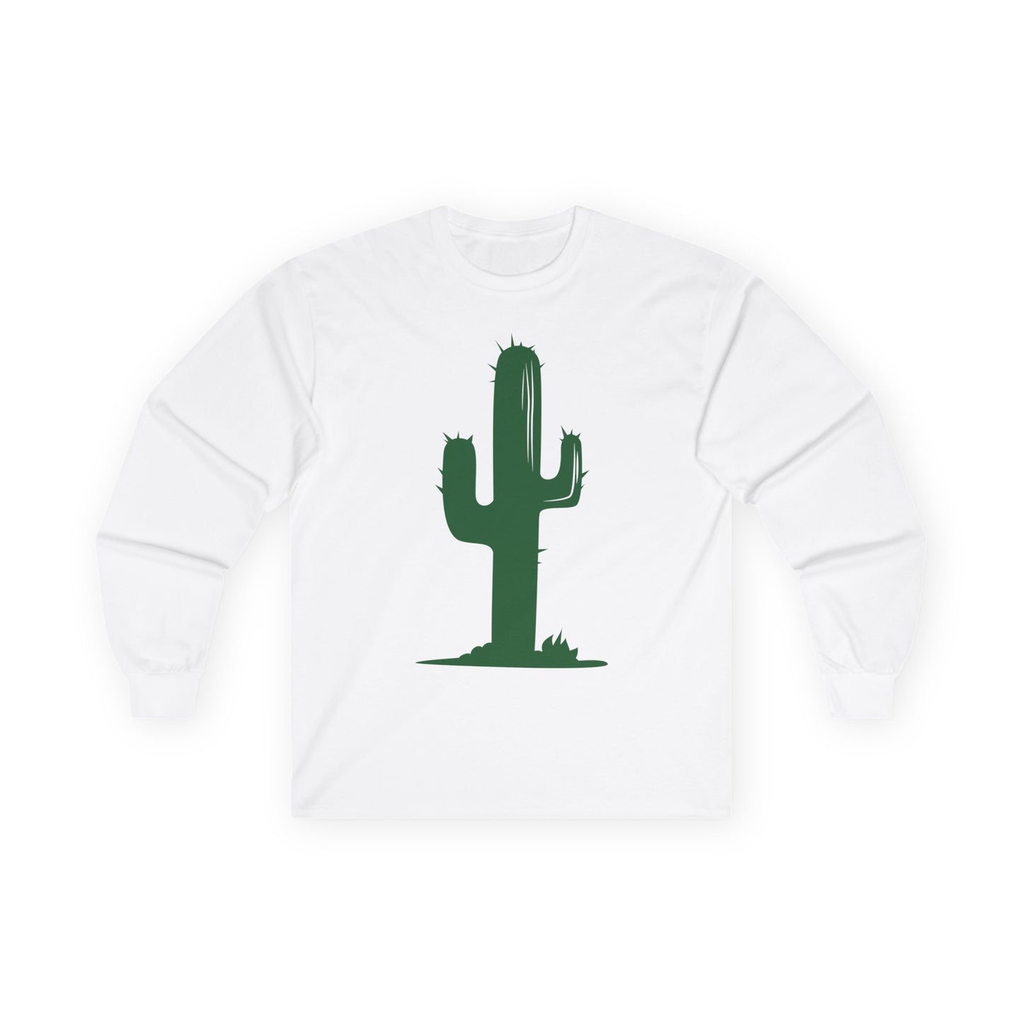 Unisex Ultra Cotton Long Sleeve Tee - Green Western Cactus X 300