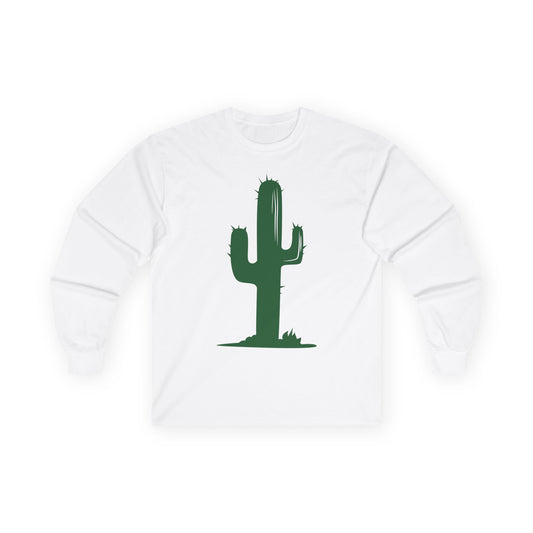 Unisex Ultra Cotton Long Sleeve Tee - Green Western Cactus X 300