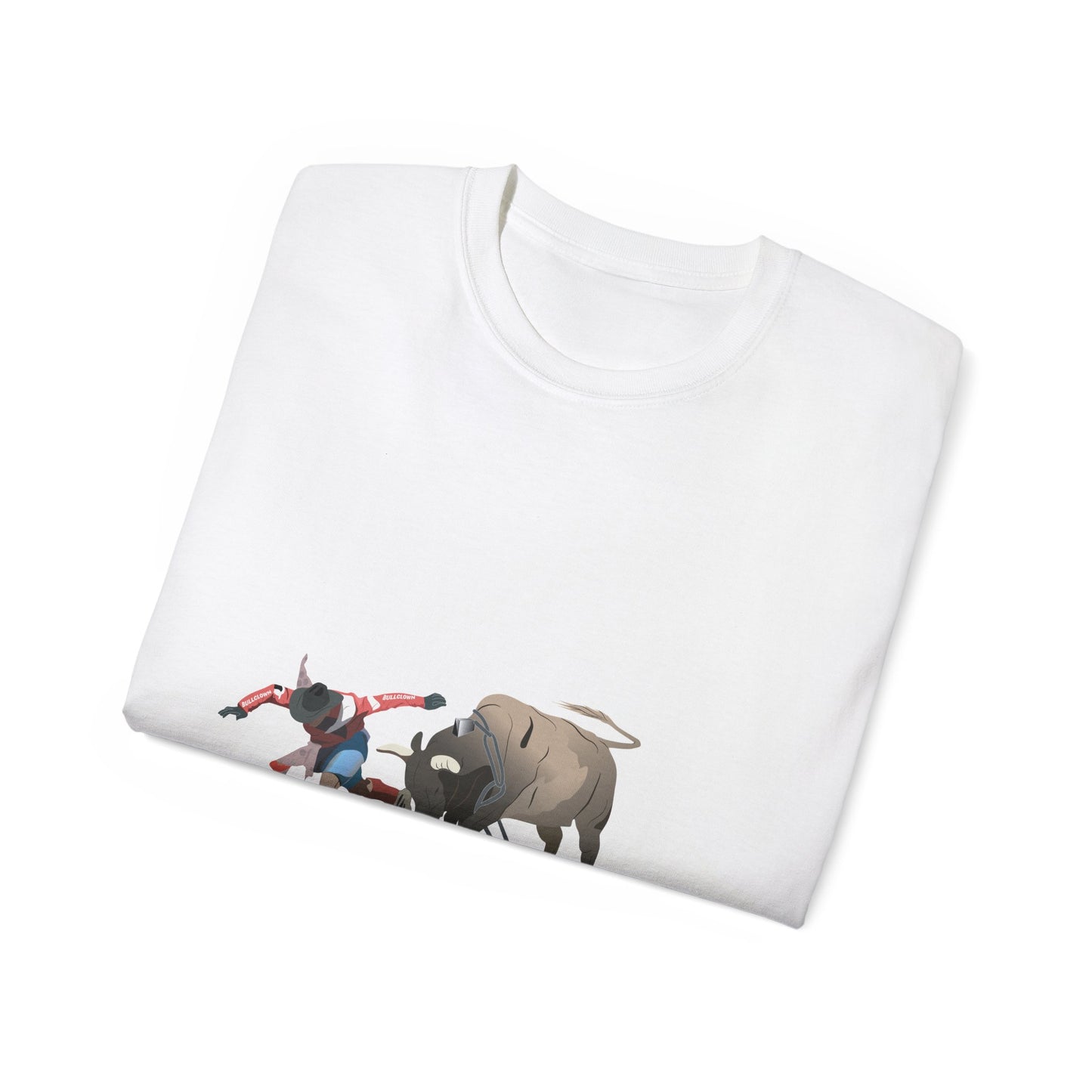 Unisex Ultra Cotton Tee - Rodeo - Bull and Clown