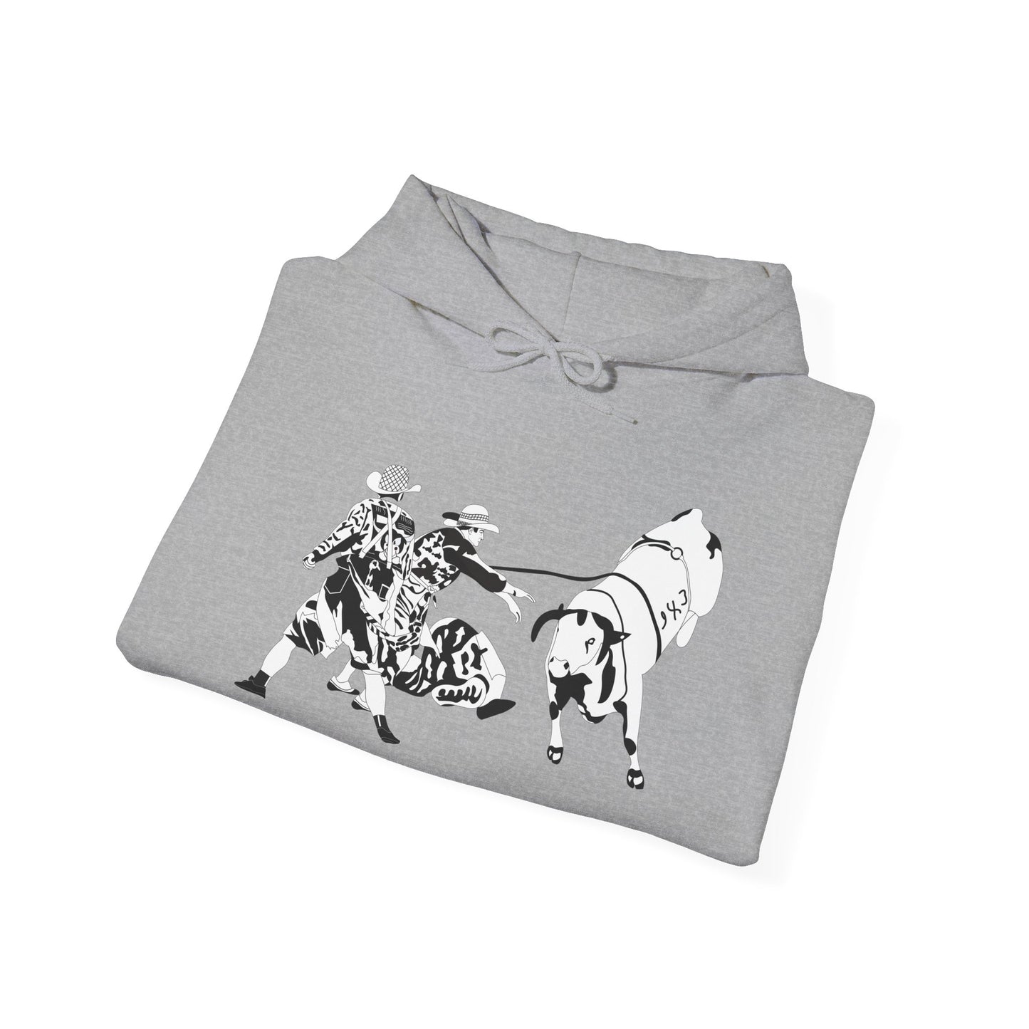 Unisex Hoodie - Clowns and Bull - BW