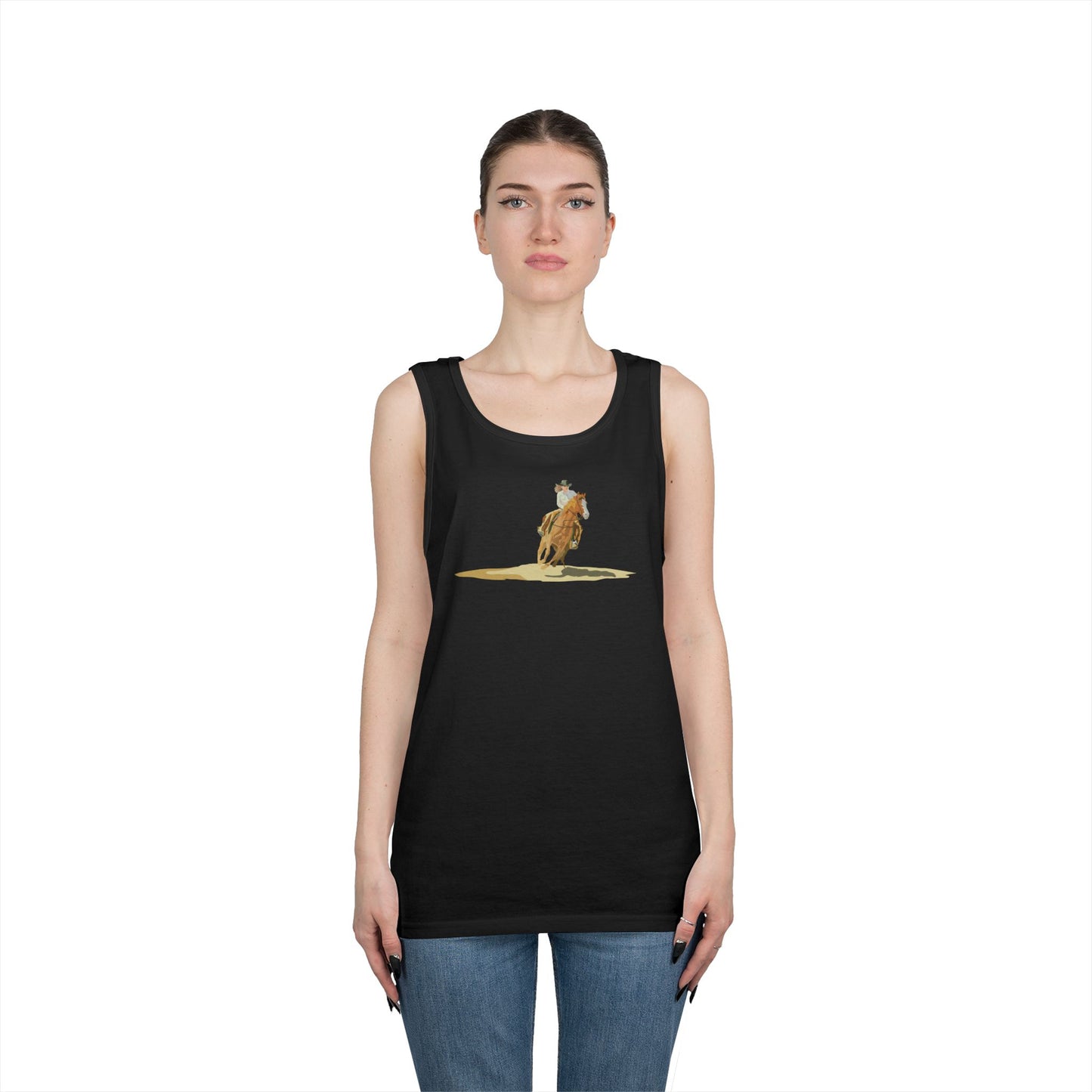 Unisex Heavy Cotton Tank Top - Rodeo - Cow Girl