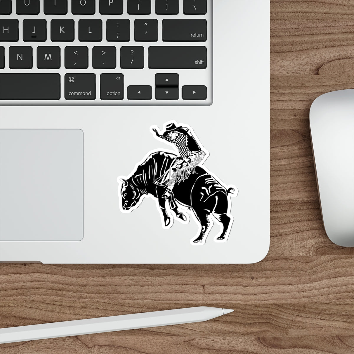 Die-cut stickers - Cowboy - Bull Rider - BW