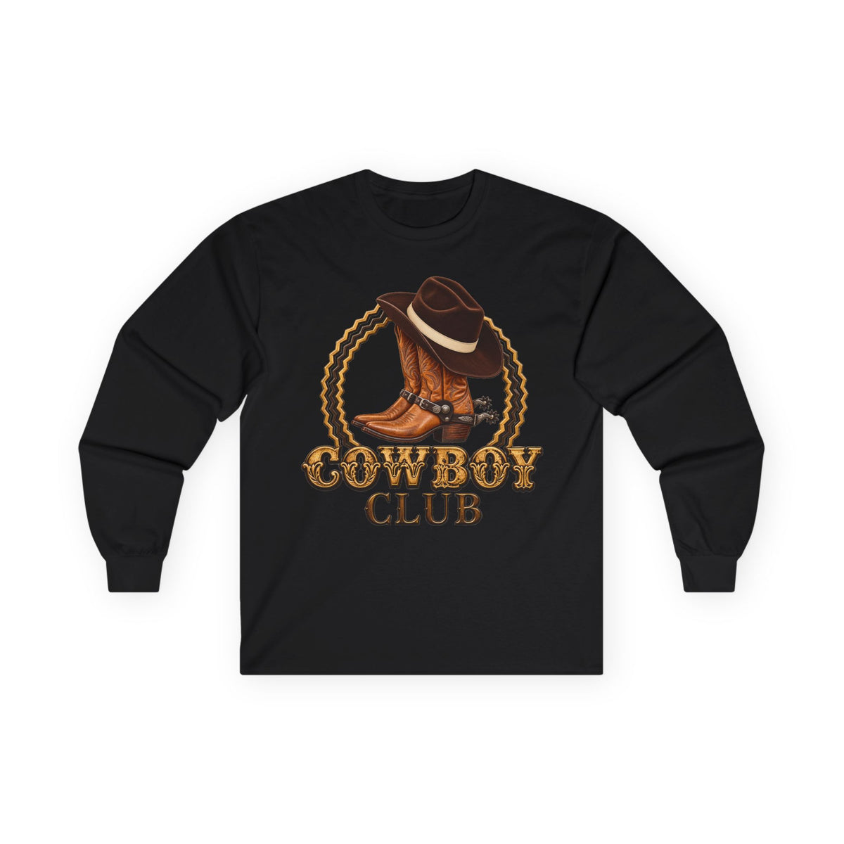 Unisex Ultra Cotton Long Sleeve Tee - Cowboys - Cowboy Club - Color - 3D Transparent