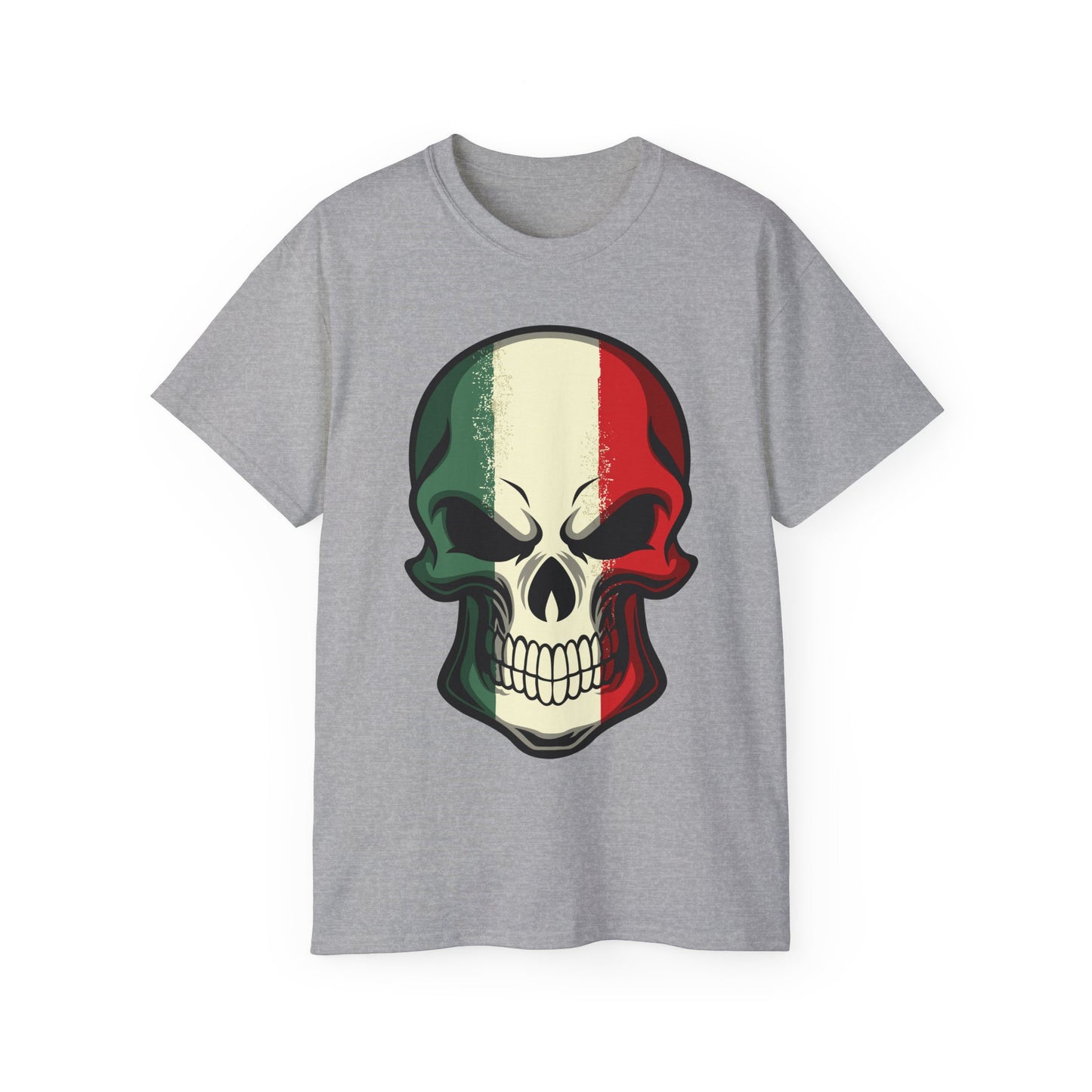 Unisex Ultra Cotton Tee - Red White Green Skull