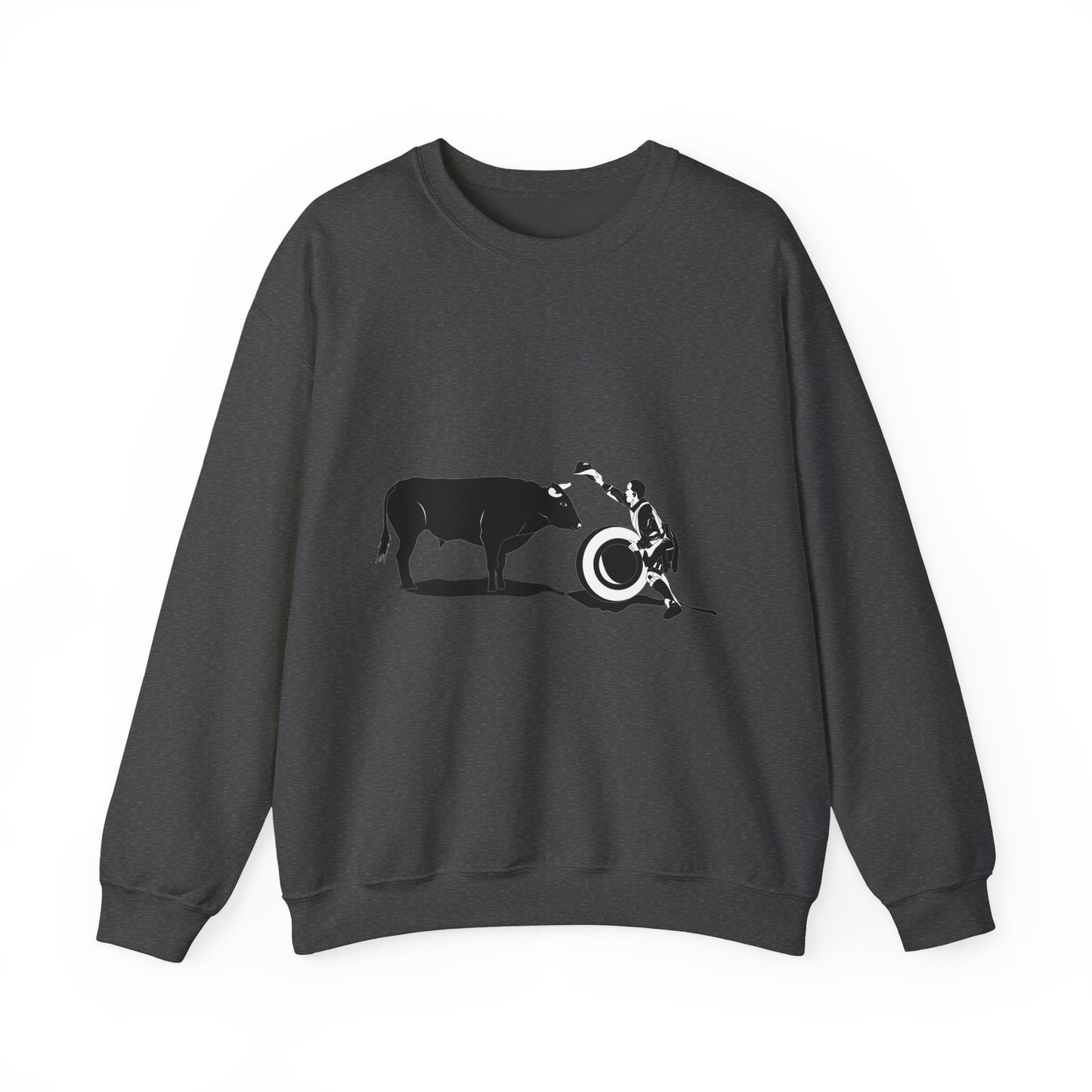 Crewneck Sweatshirt - Clown and Bull - BW