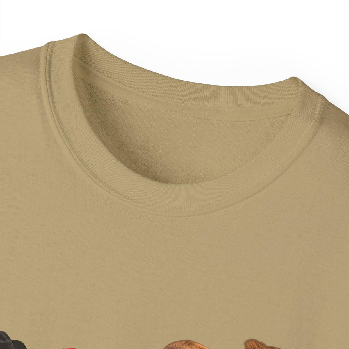 Unisex Ultra Cotton Tee - Cowboys - Bull Chasing Clown - Ground Shadow - without Text - 3D Transparent