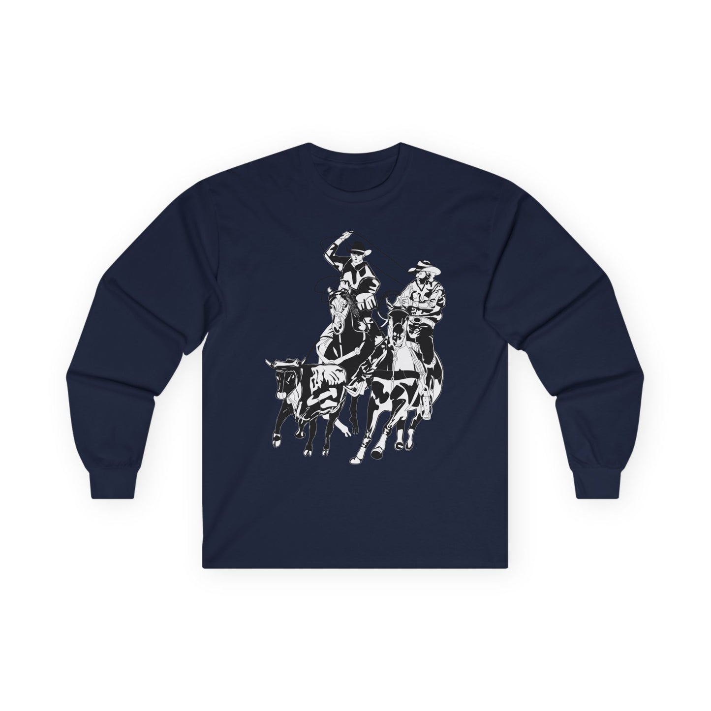 Unisex Ultra Cotton Long Sleeve Tee - California Rodeo - Salinas Team Roping - BW