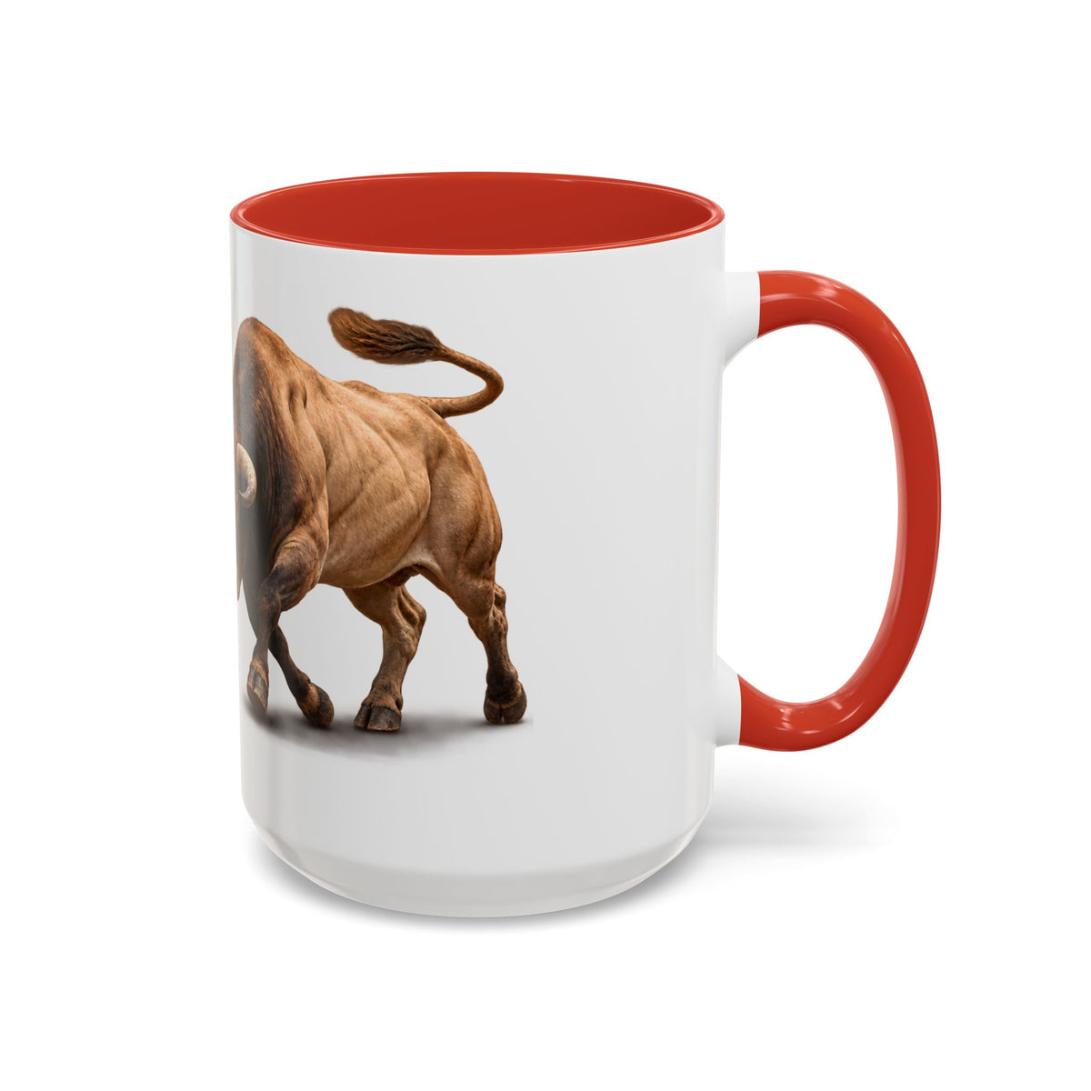 Accent Coffee Mug (11, 15oz) - Rodeo - Bull and Clown - 3D