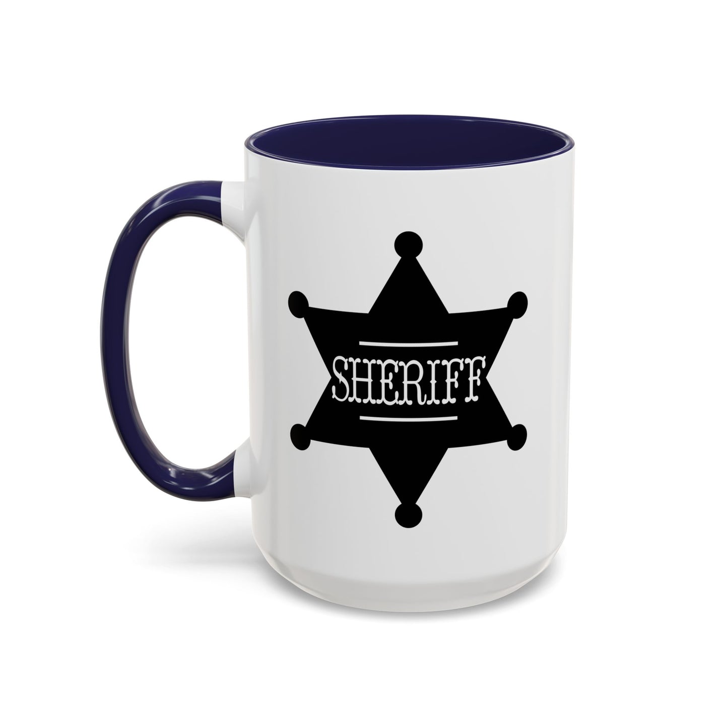 Accent Coffee Mug (11, 15oz) - Sheriff Badge w Txt Sheriff X 300