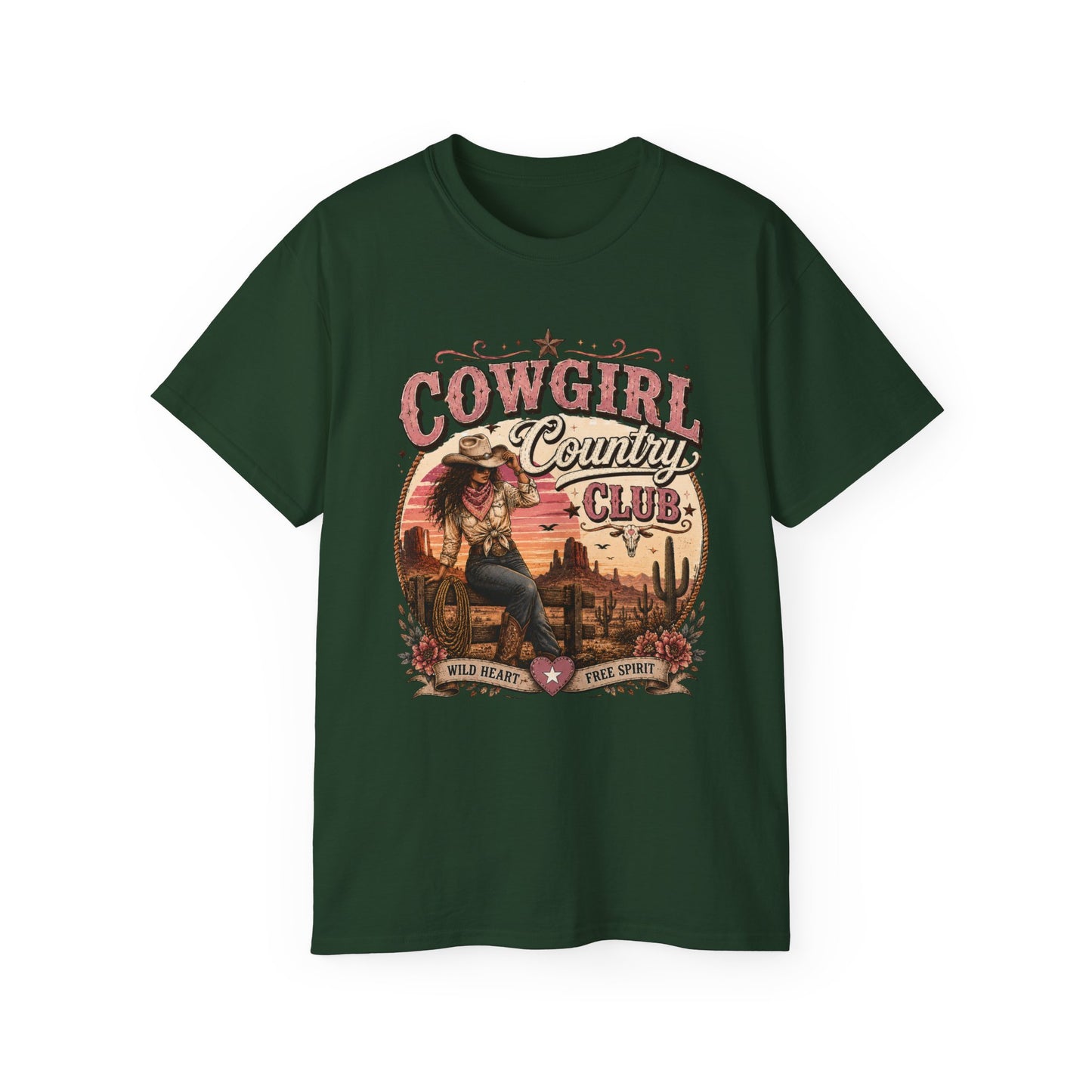 T-Shirt - Cowgirl country club emblem