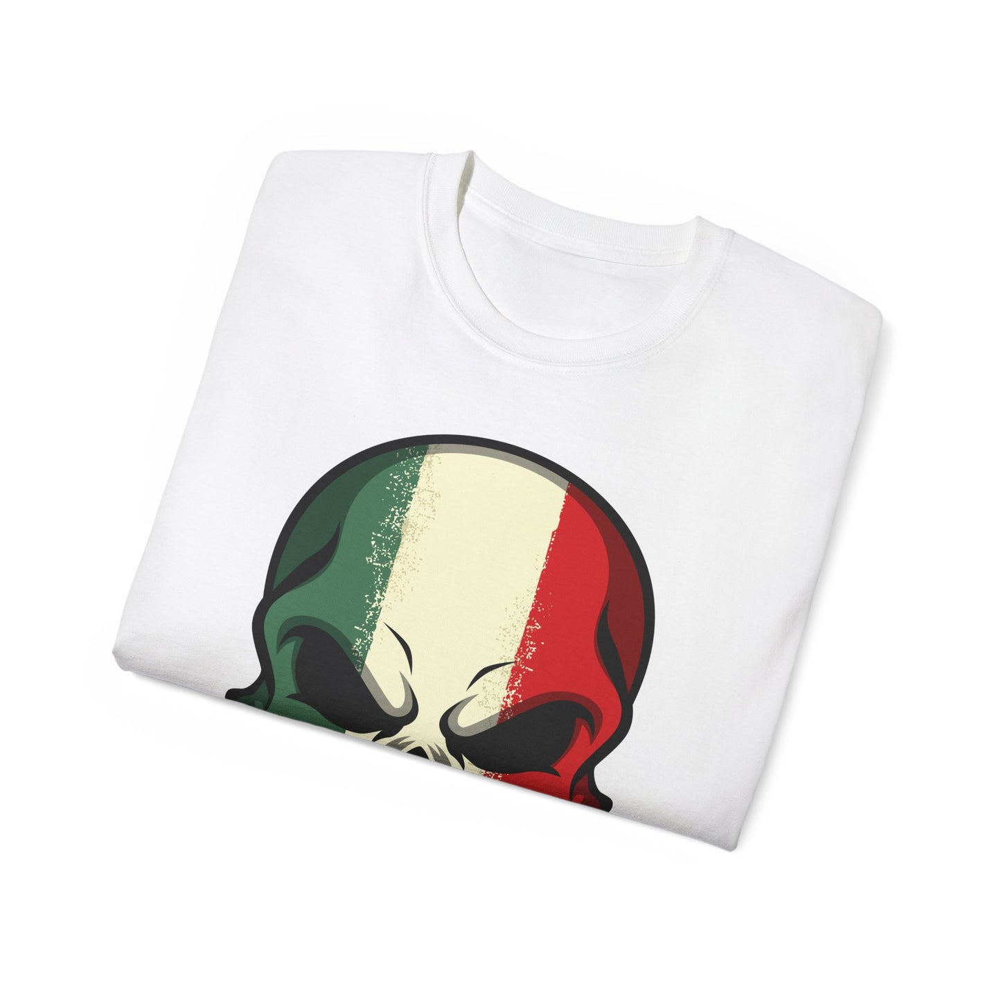 Unisex Ultra Cotton Tee - Red White Green Skull