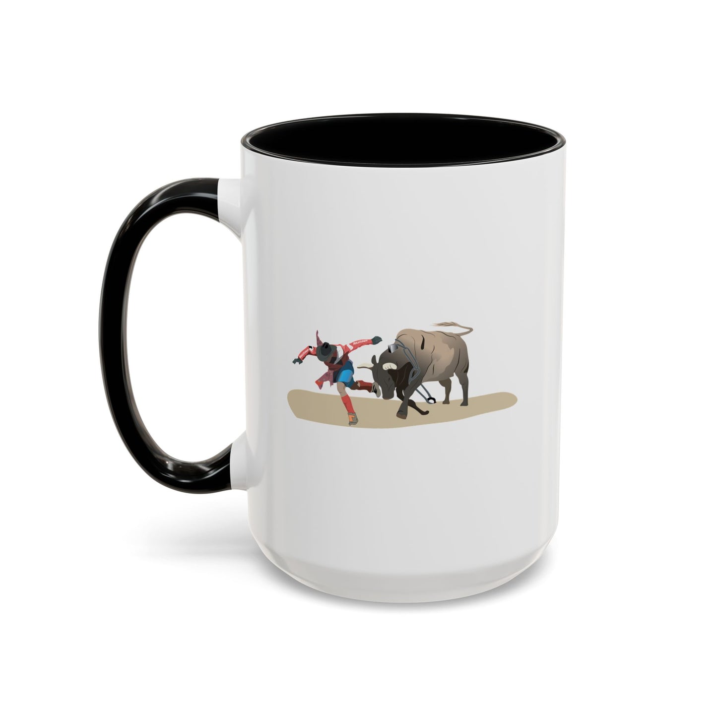 Accent Coffee Mug (11, 15oz) - Rodeo - Bull and Clown