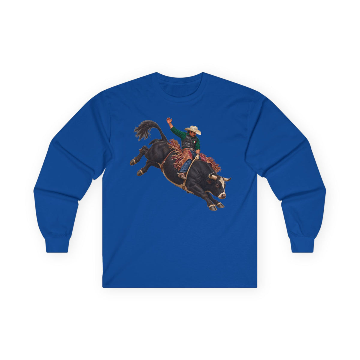 Unisex Ultra Cotton Long Sleeve Tee - Cowboys - Bull Rider - Latino - without Text - 3D Transparent