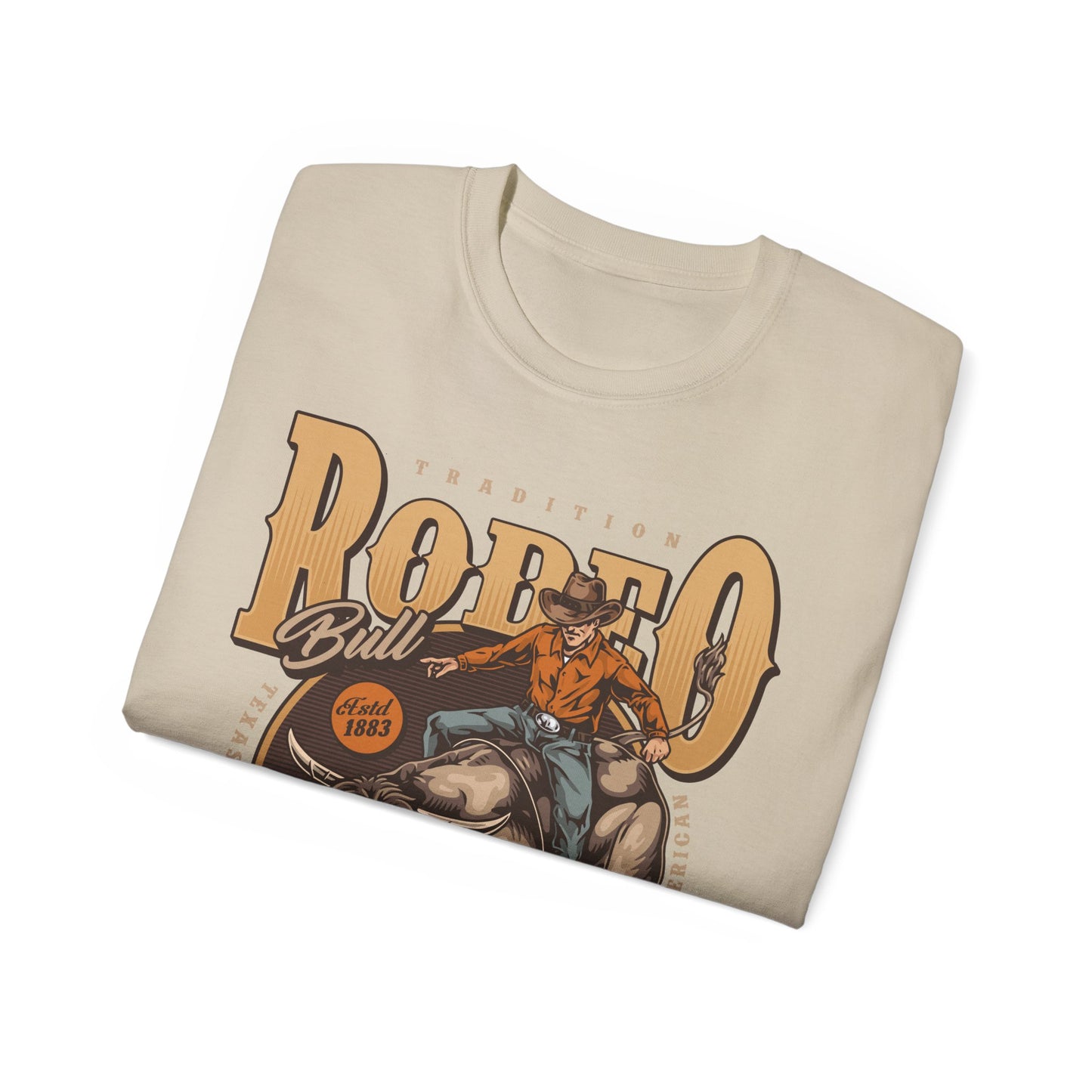 Unisex Ultra Cotton Tee - Tradition Rodeo Bull - Real Cowboys